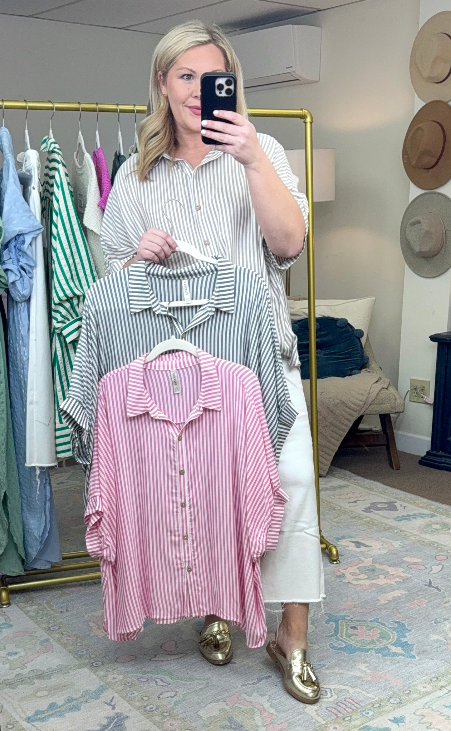 Talk About Love Stripe Button Down Blouse