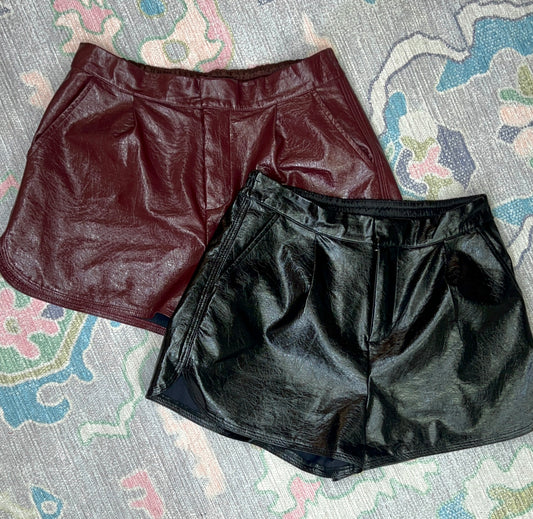 **MORE COLORS** Sleek And Sassy Vegan Leather Shorts