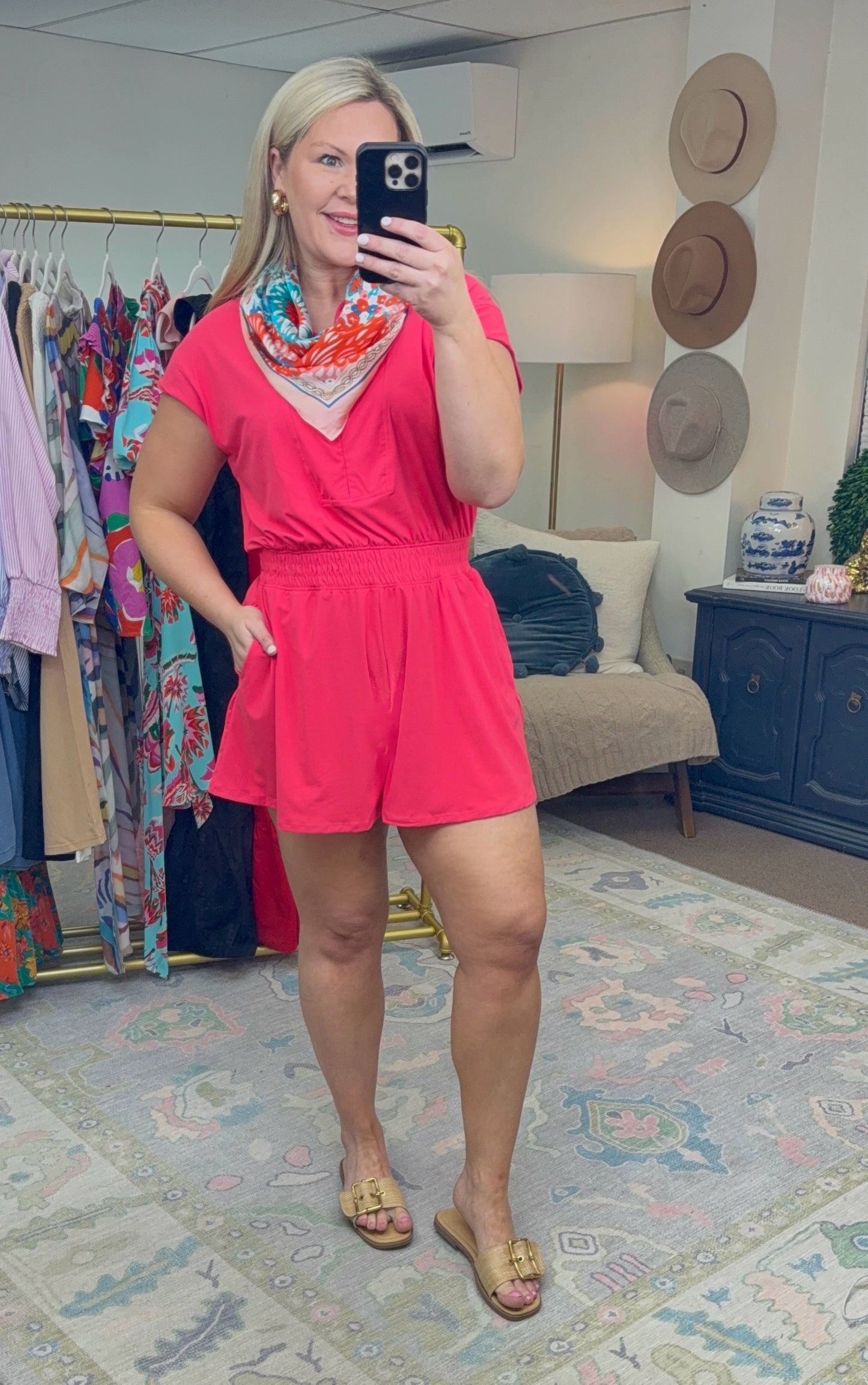 **MORE COLORS** Style and Sport Butter Soft Quarter Zip Athleisure Romper