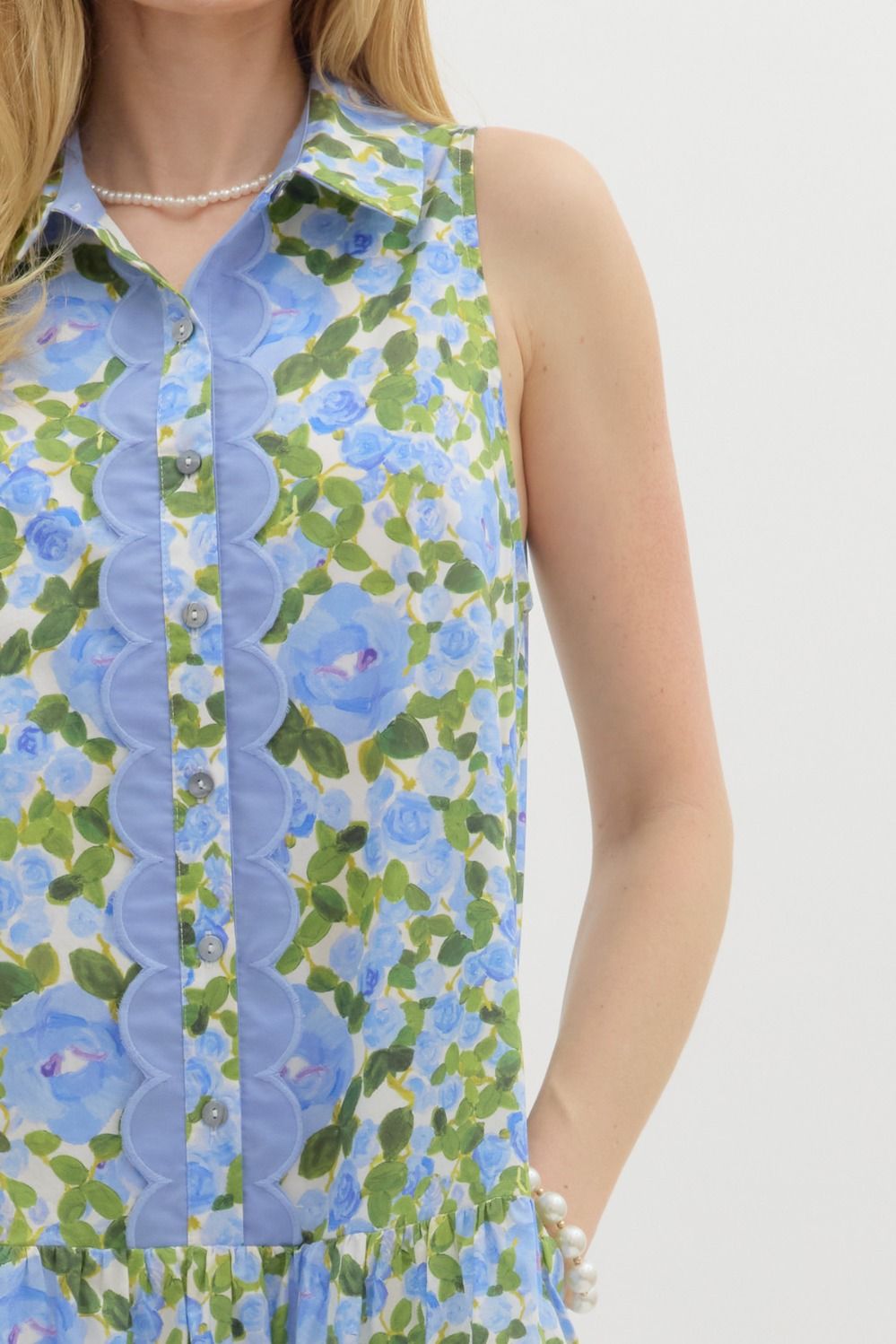 **MORE COLORS** Mod About You Watercolor Printed Scallop Dress