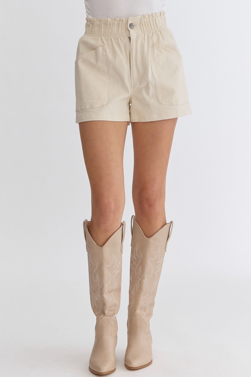 High Rise Cinch Waist Shorts