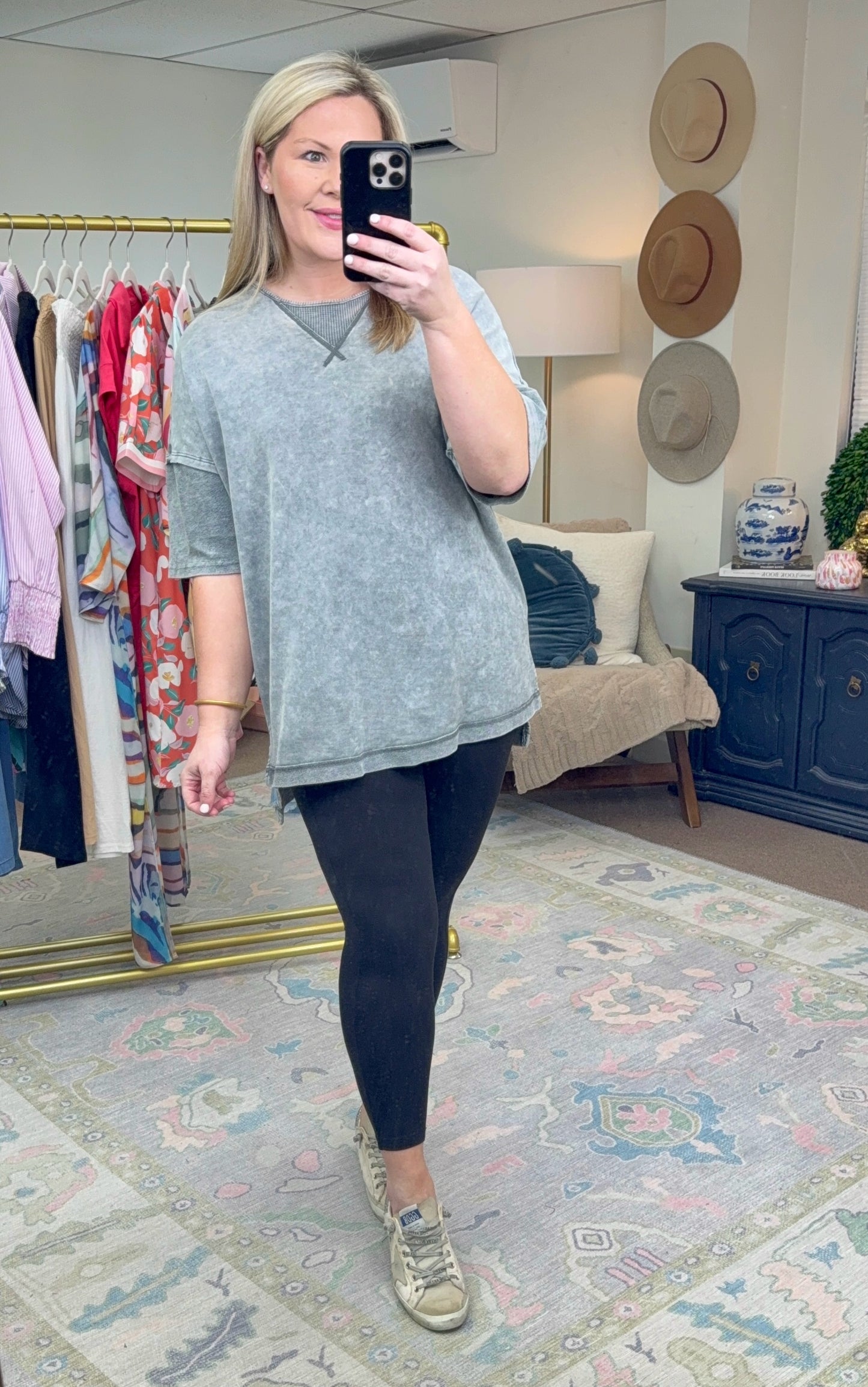 Lazy Sunday Mineral Wash Tunic Tee