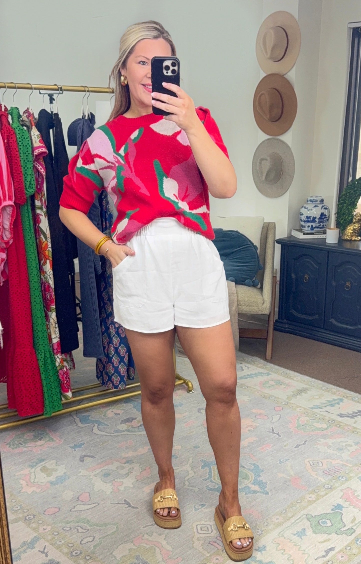 Slow Burn Smock Waist Linen Shorts