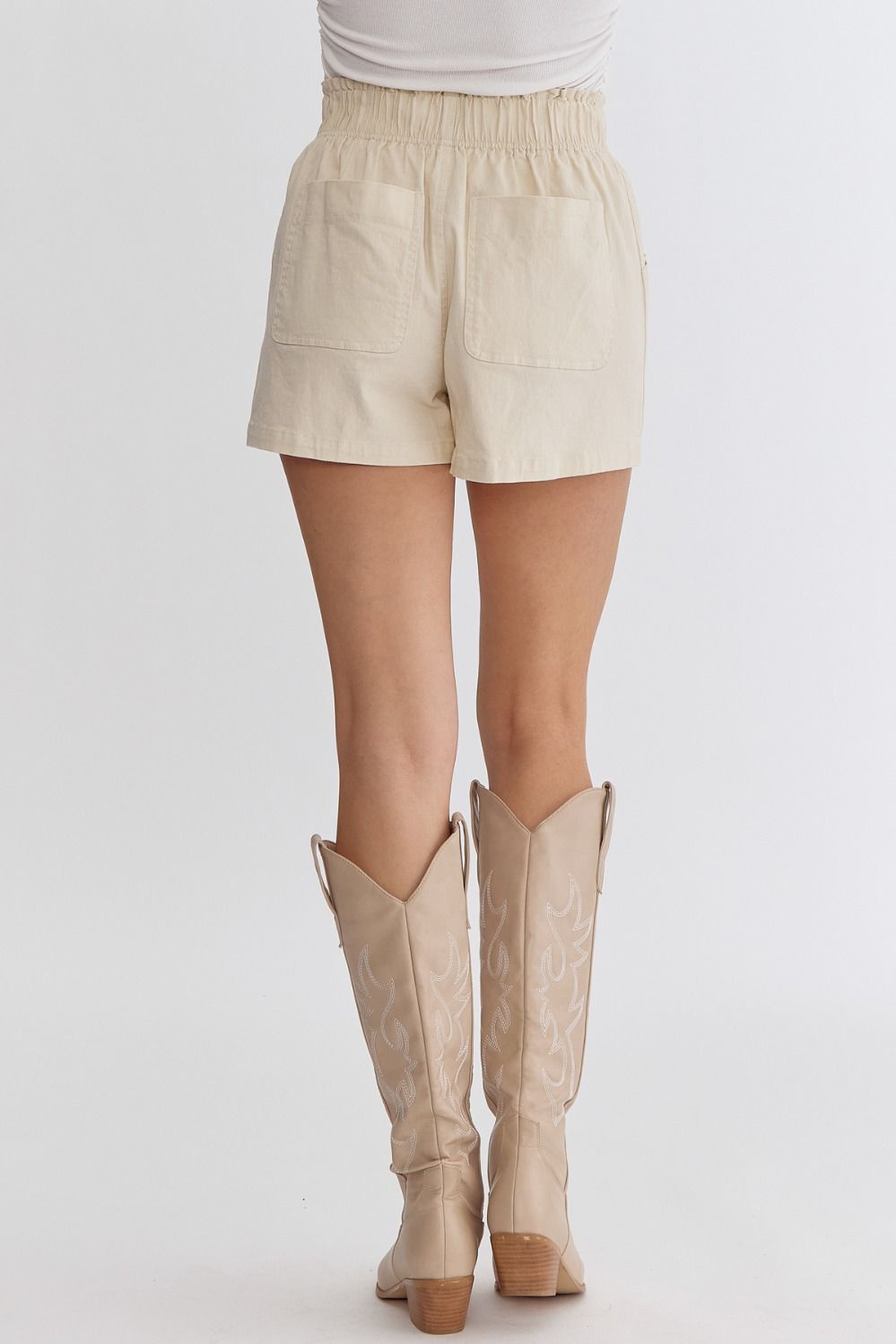 High Rise Cinch Waist Shorts
