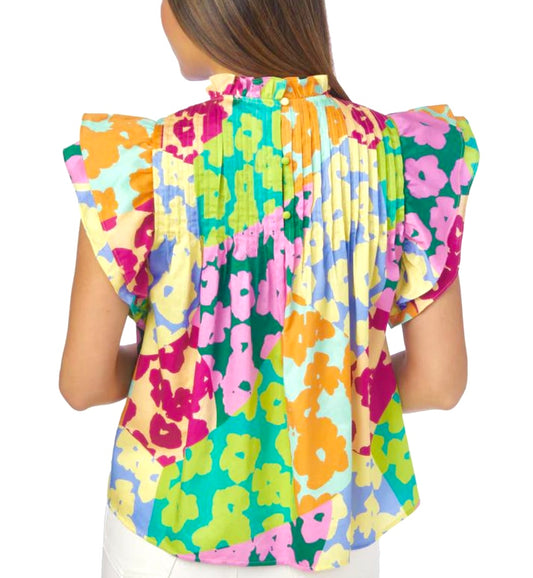Having Fun Abstract Print Blouse