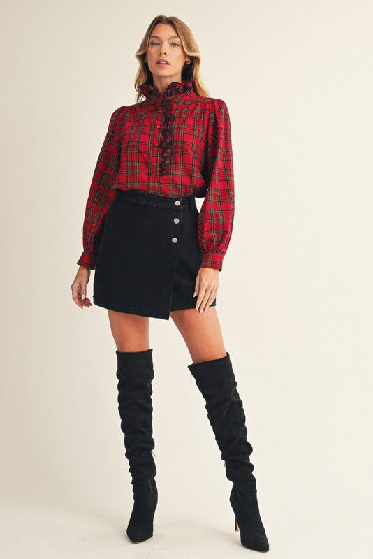 **MORE COLORS** Proper Poise Button Up Corduroy Skort