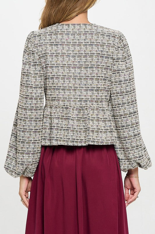 Born On Fifth Tweed Bow Knot Top