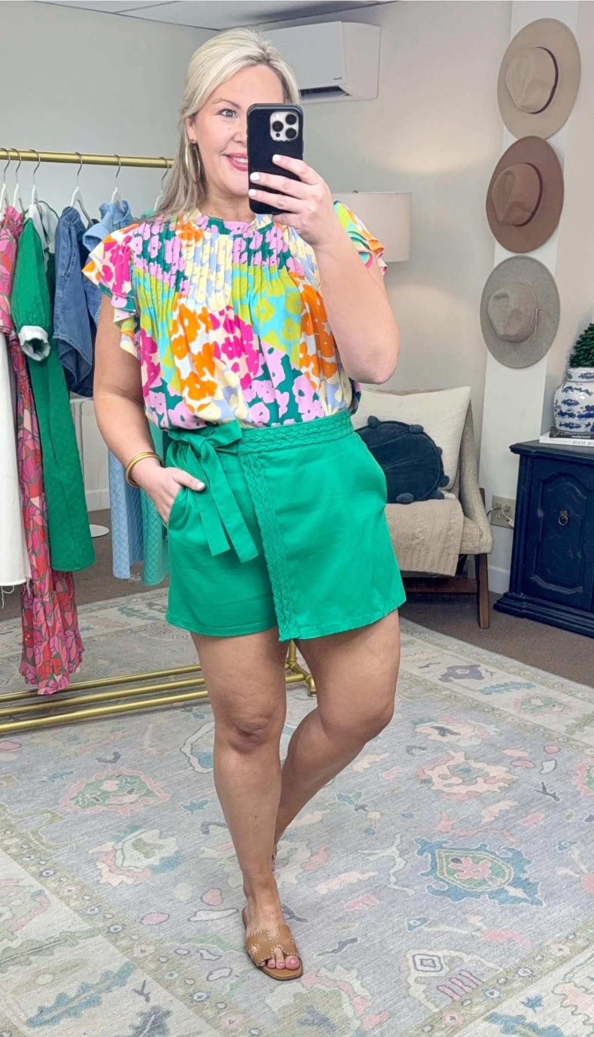 Having Fun Abstract Print Blouse