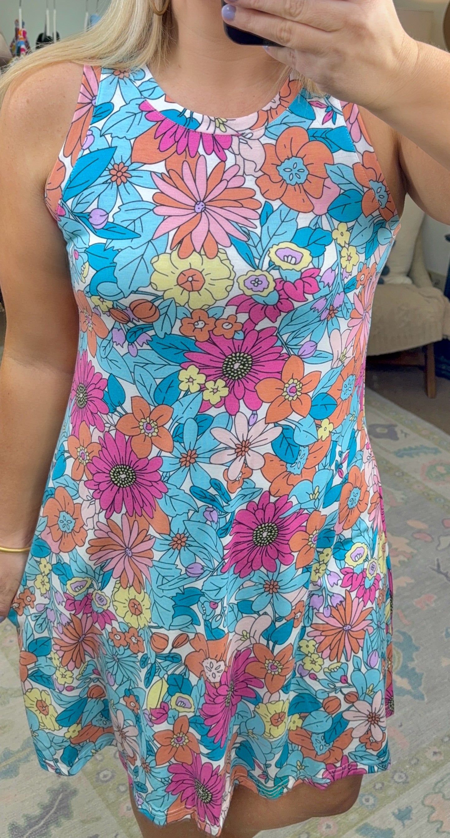 Fresh Pick Multicolor Floral Print Mini Dress