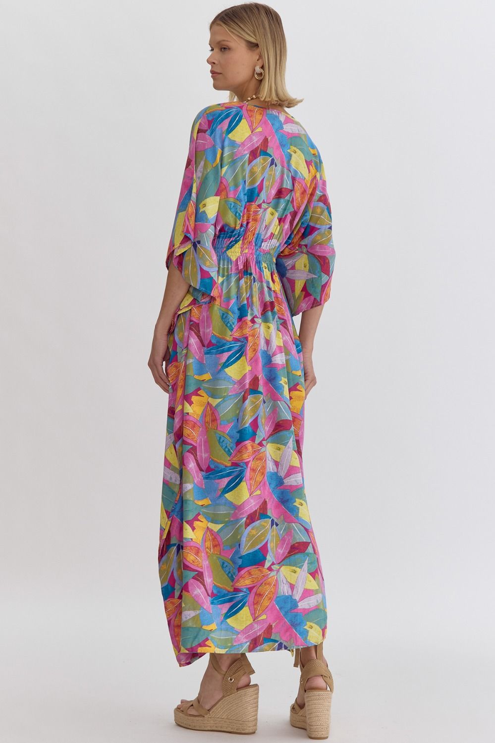 Island Time Print Batwing Dress