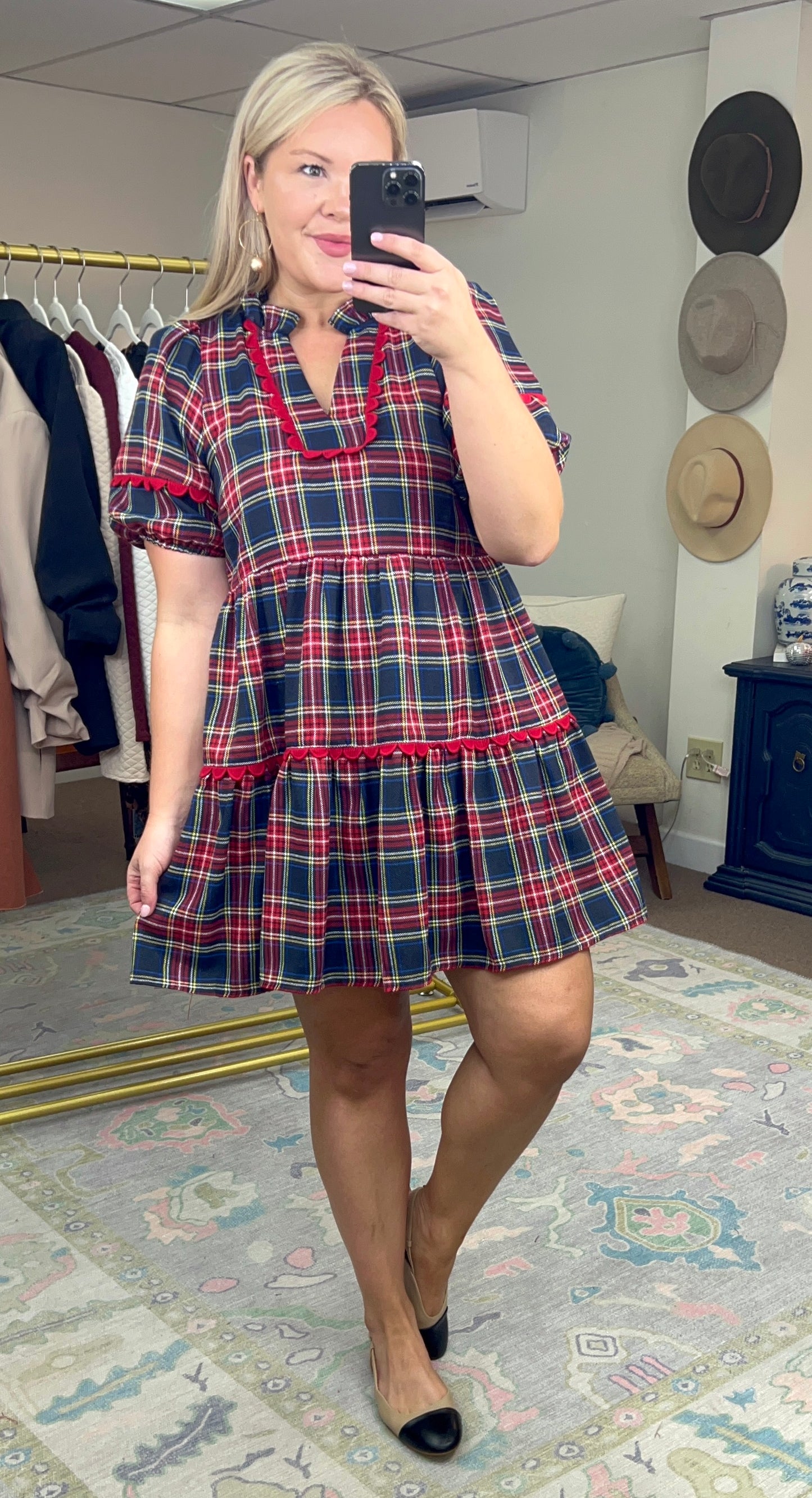 **MORE COLORS** The Sweetest Season Tartan Ric-Rac Dress