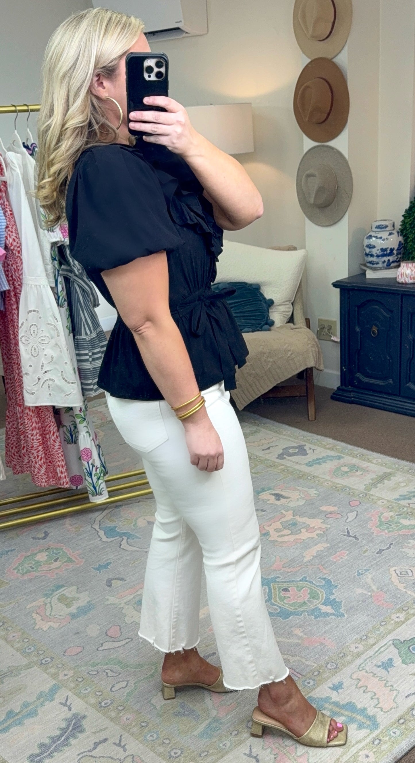 First Date Ruffle Wrap Blouse