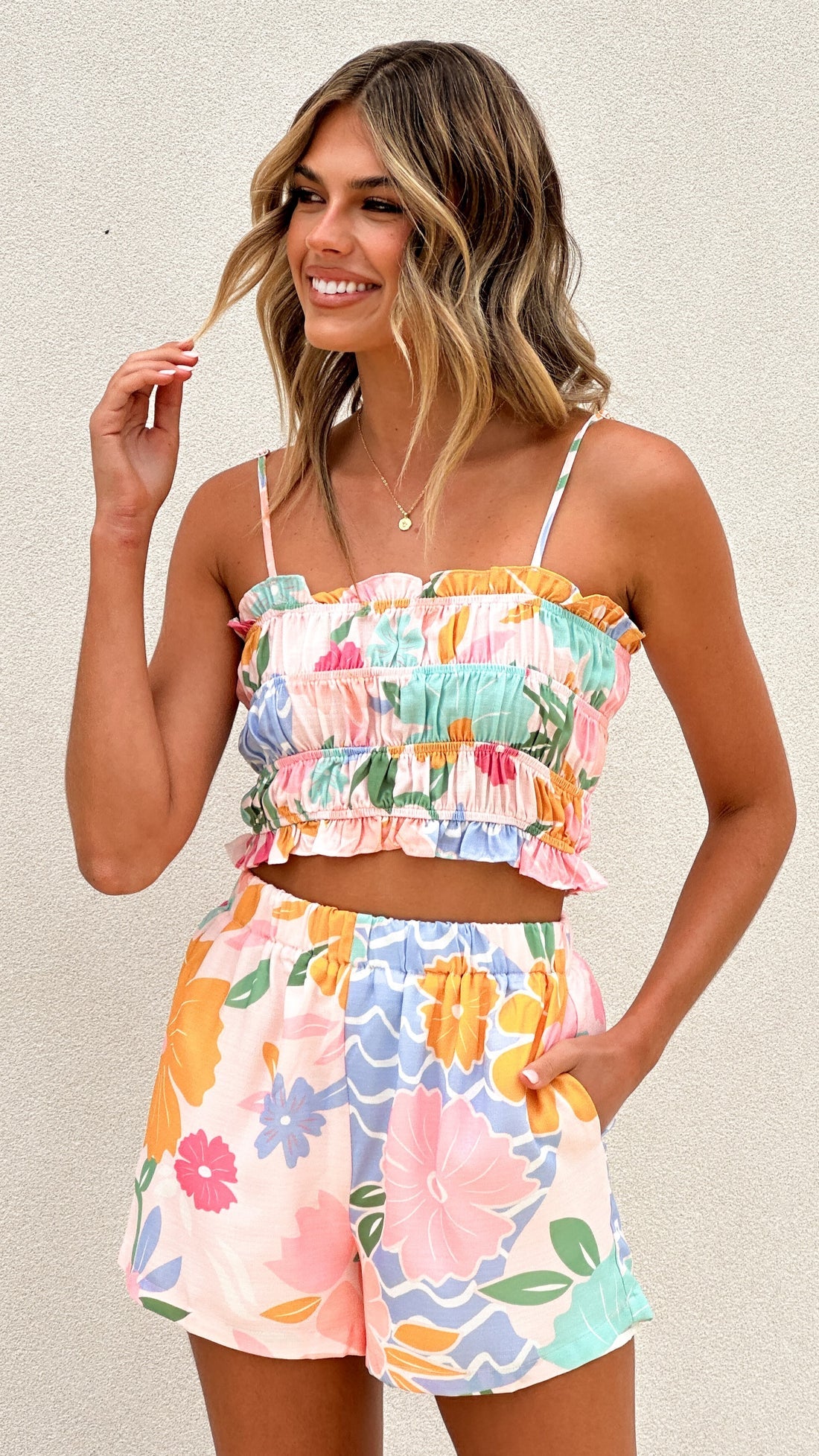 Pretty Petals Smocked Short Set