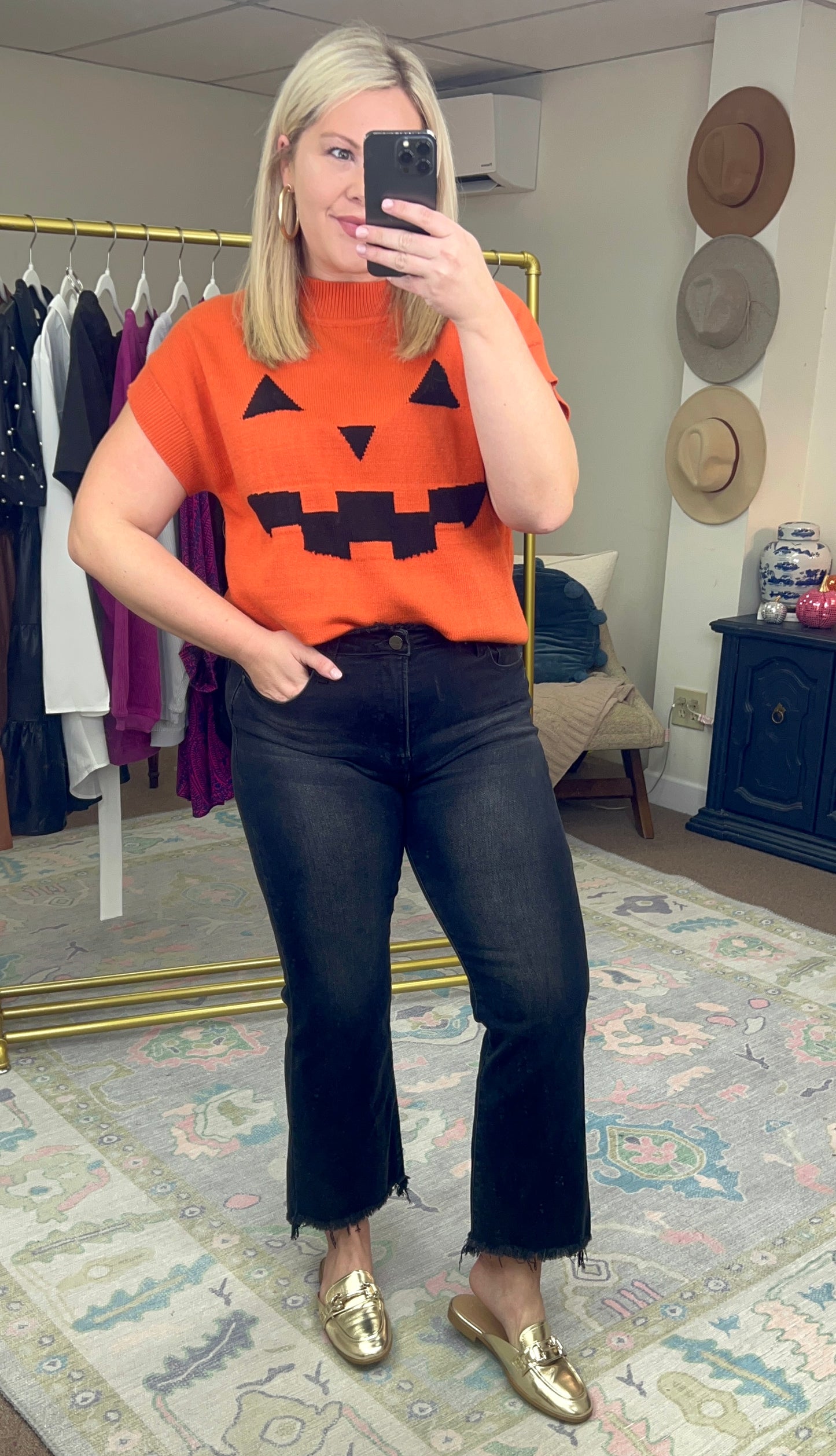 Get Lit Jack-O-Lantern Knit Top