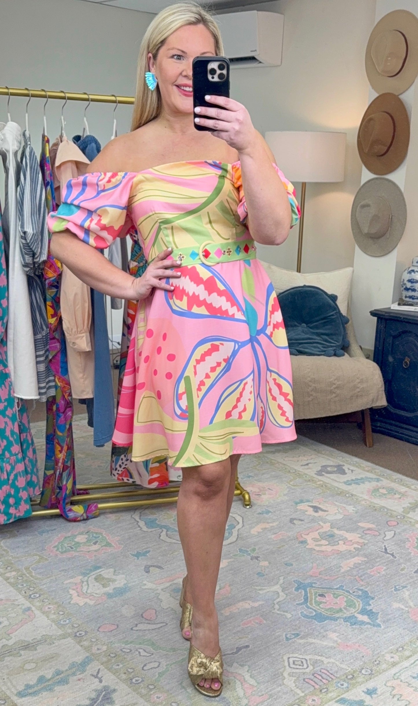 Color Your World Belted Mini Dress