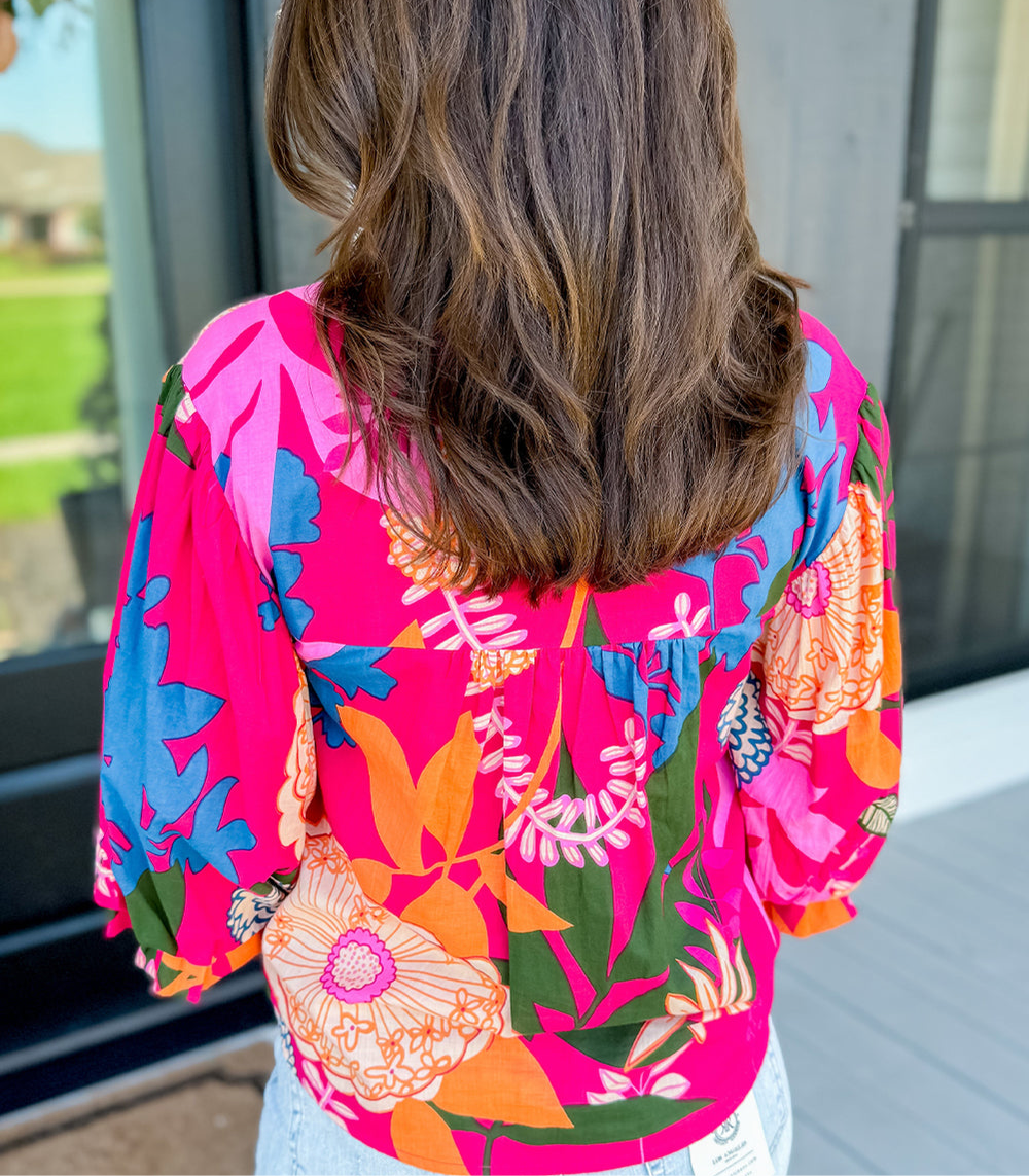 Miss Tropicana Bold Print Blouse