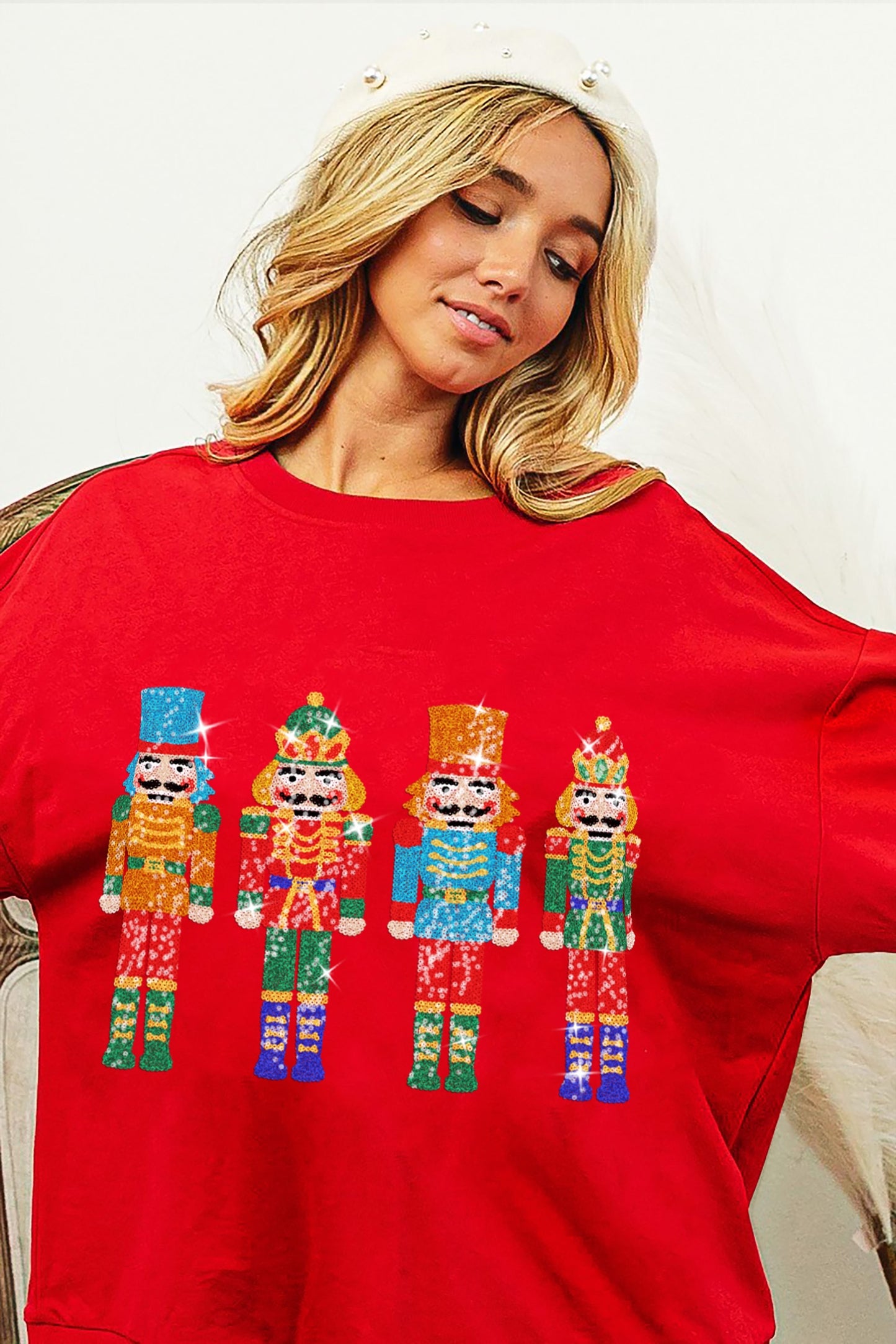 Classic Sequin Nutcracker Pullover