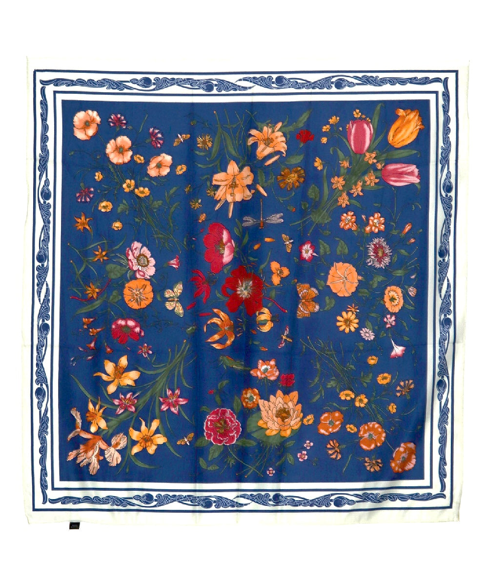 Autumn Affair Floral Print Twill Scarf