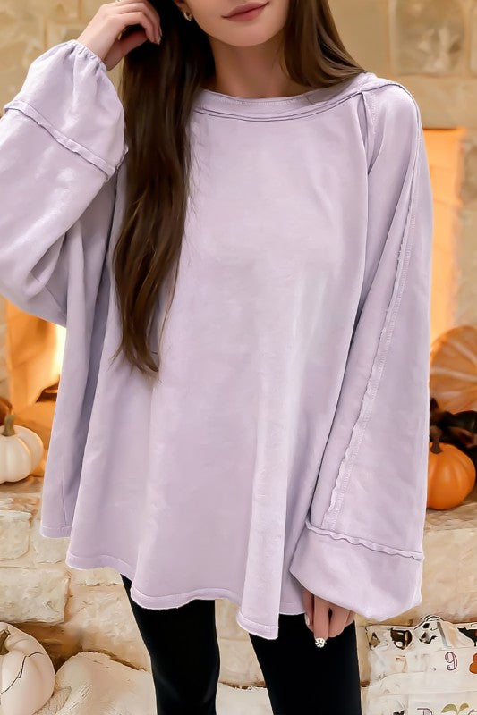 **MORE COLORS** Let’s Be Lazy Raw Hem Tunic Tee