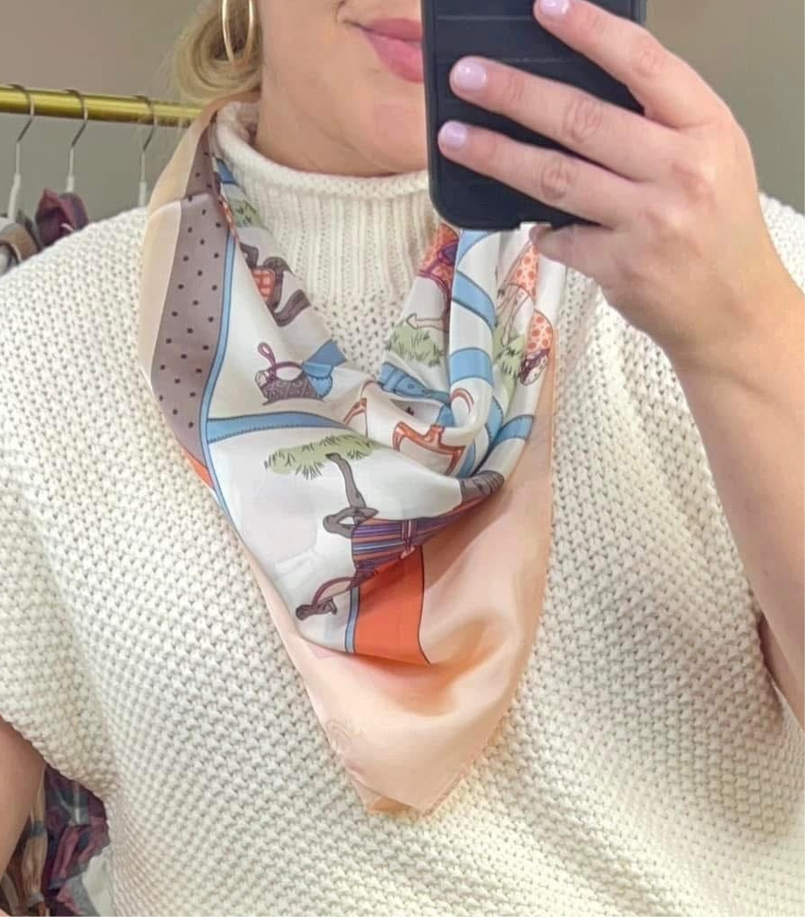 **MORE COLORS** Show Pony Print Silk Neck Scarf
