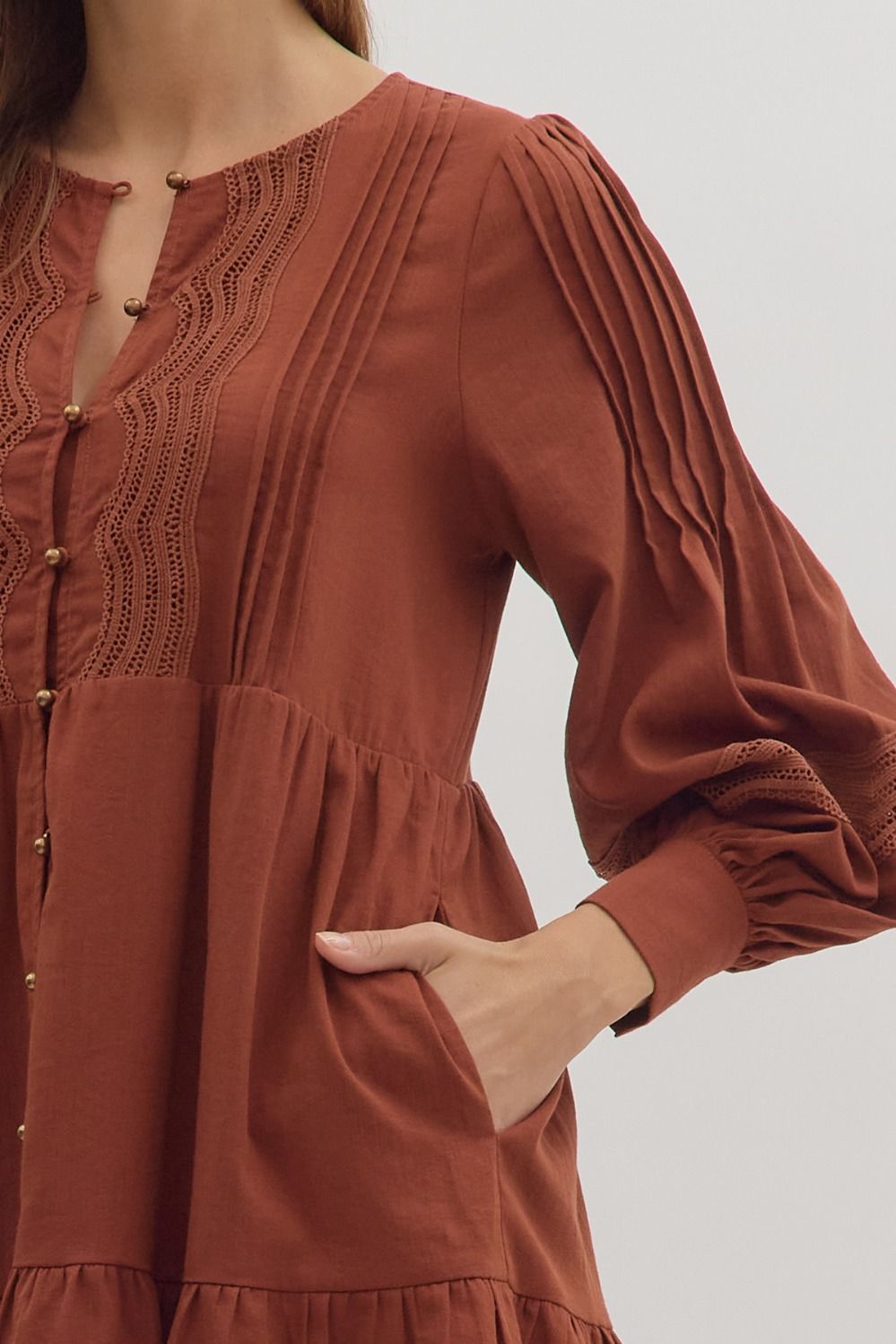 Amber Skies Pintuck Dress