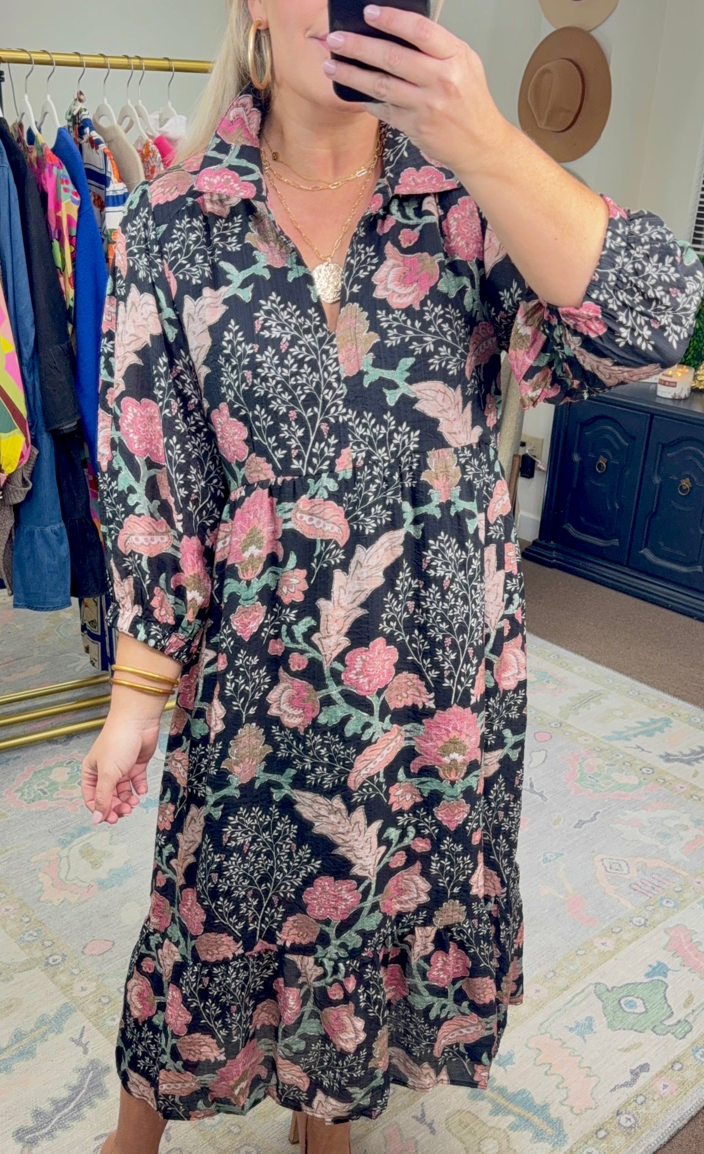 Bloom Theory Print Midi Dress
