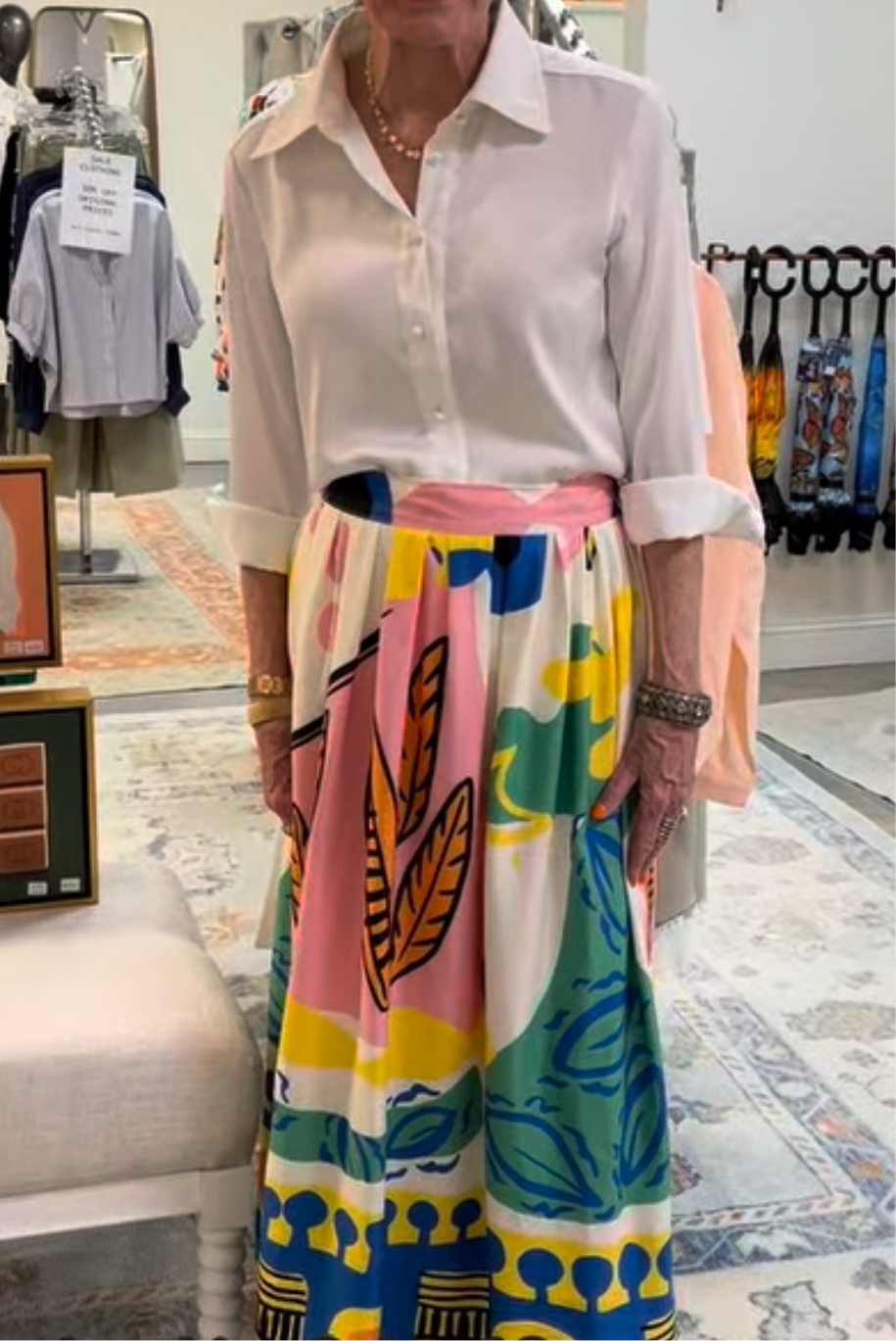 Hot Tropic Abstract Print Skirt