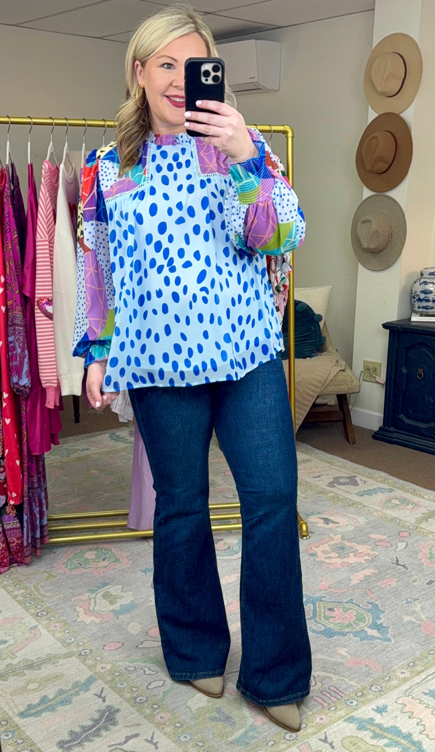 Go For The Bold Mix Print Blouse