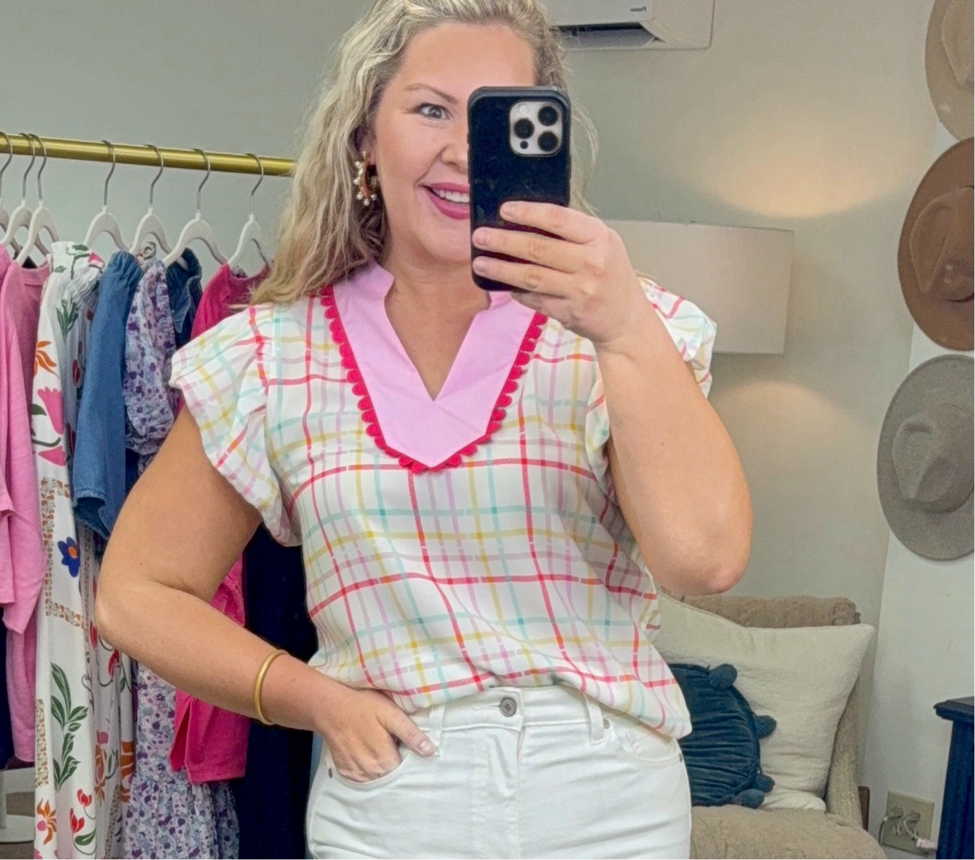 A Dash of Darling Plaid Blouse