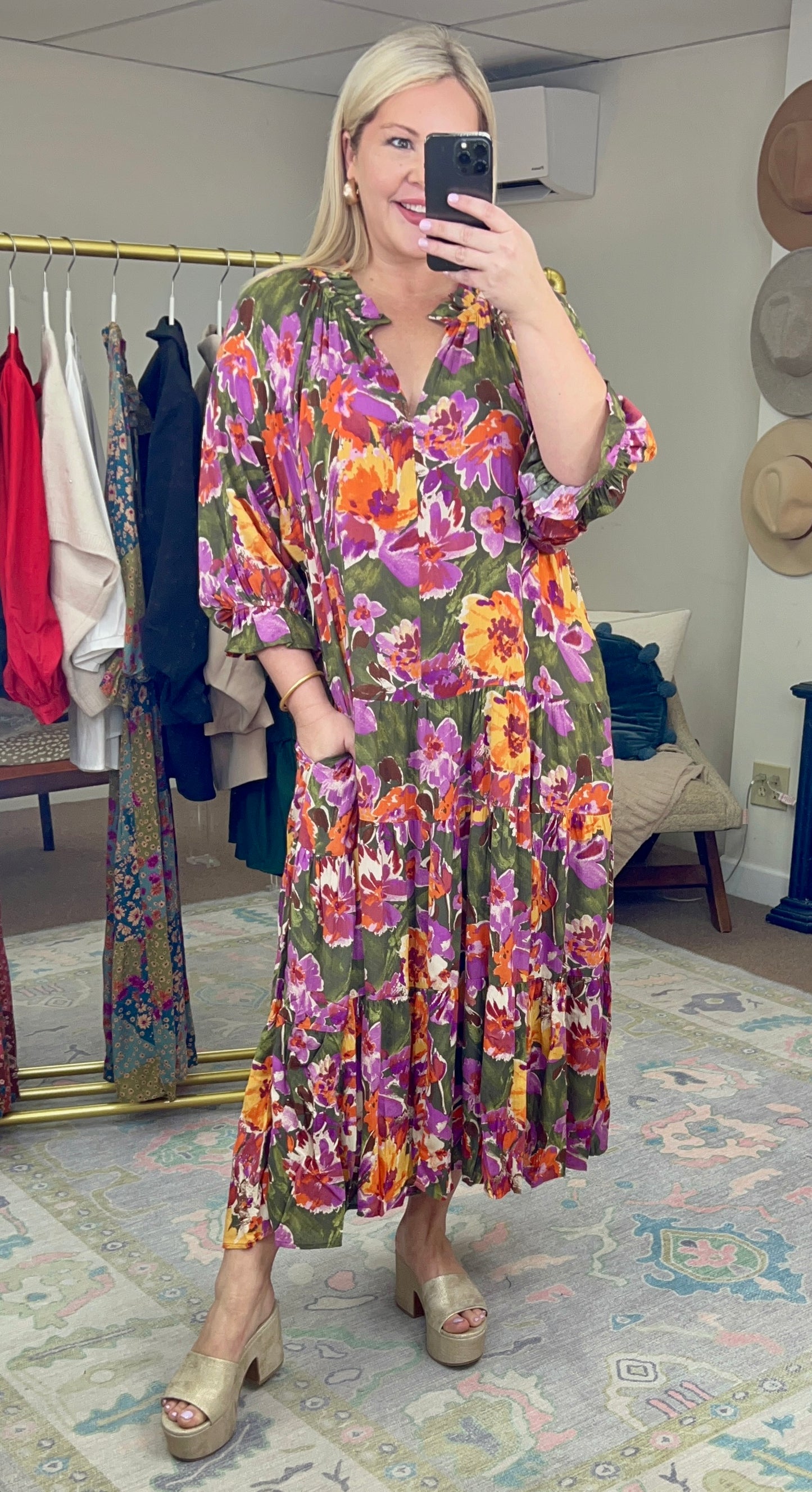 Full Bloom Printed Maxi Dress
