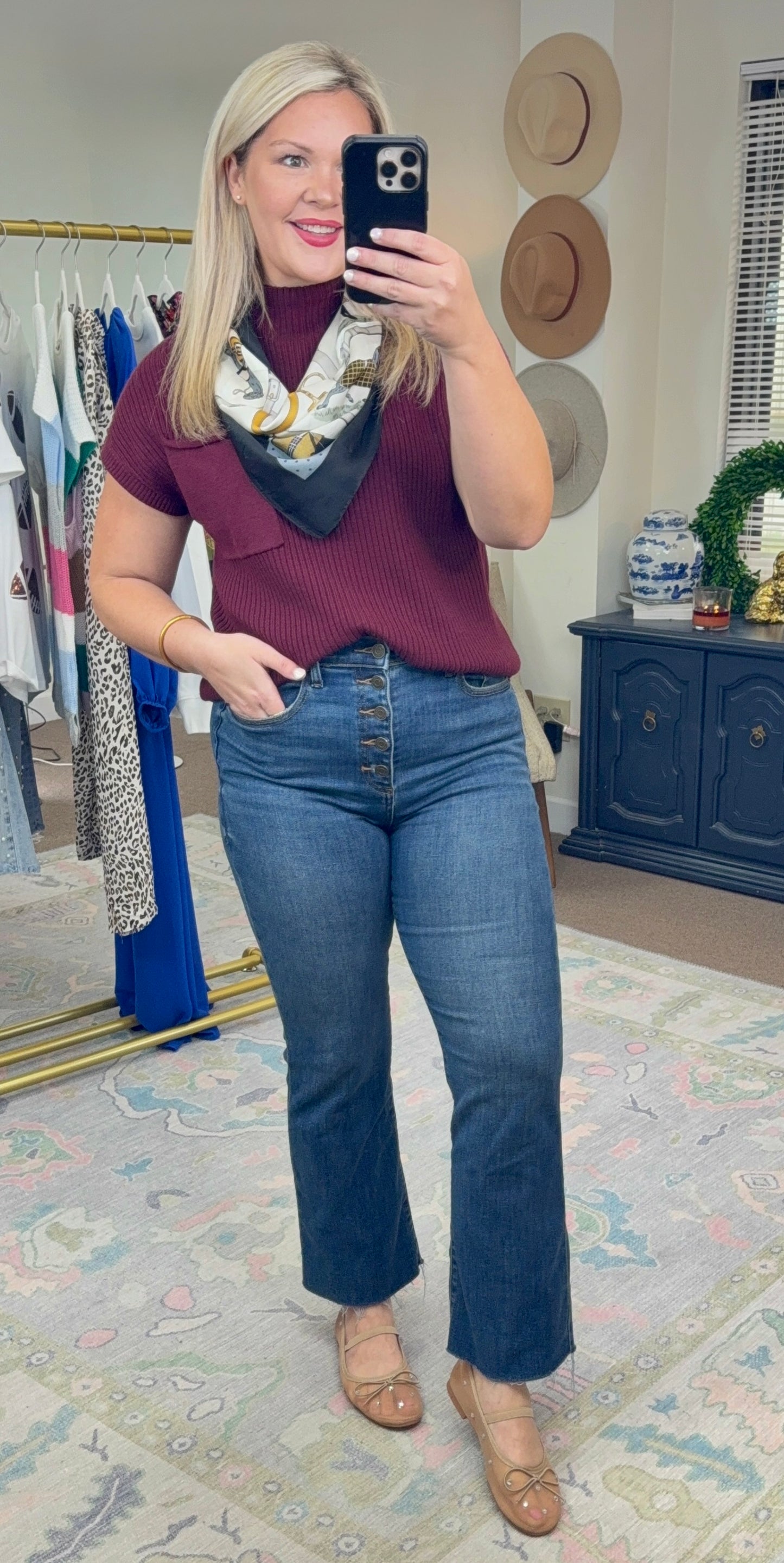 True Story Ribbed Knit Mock Neck Top