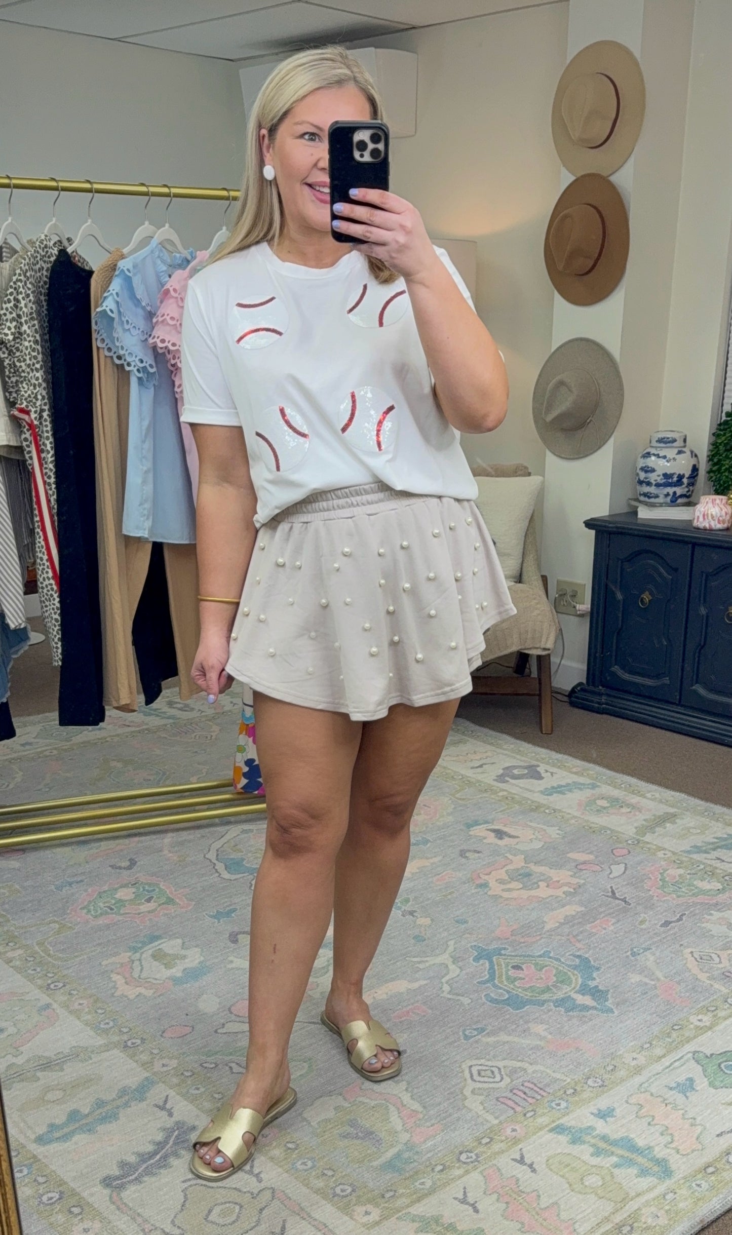 Little Flirt Pearl Embellished Skort