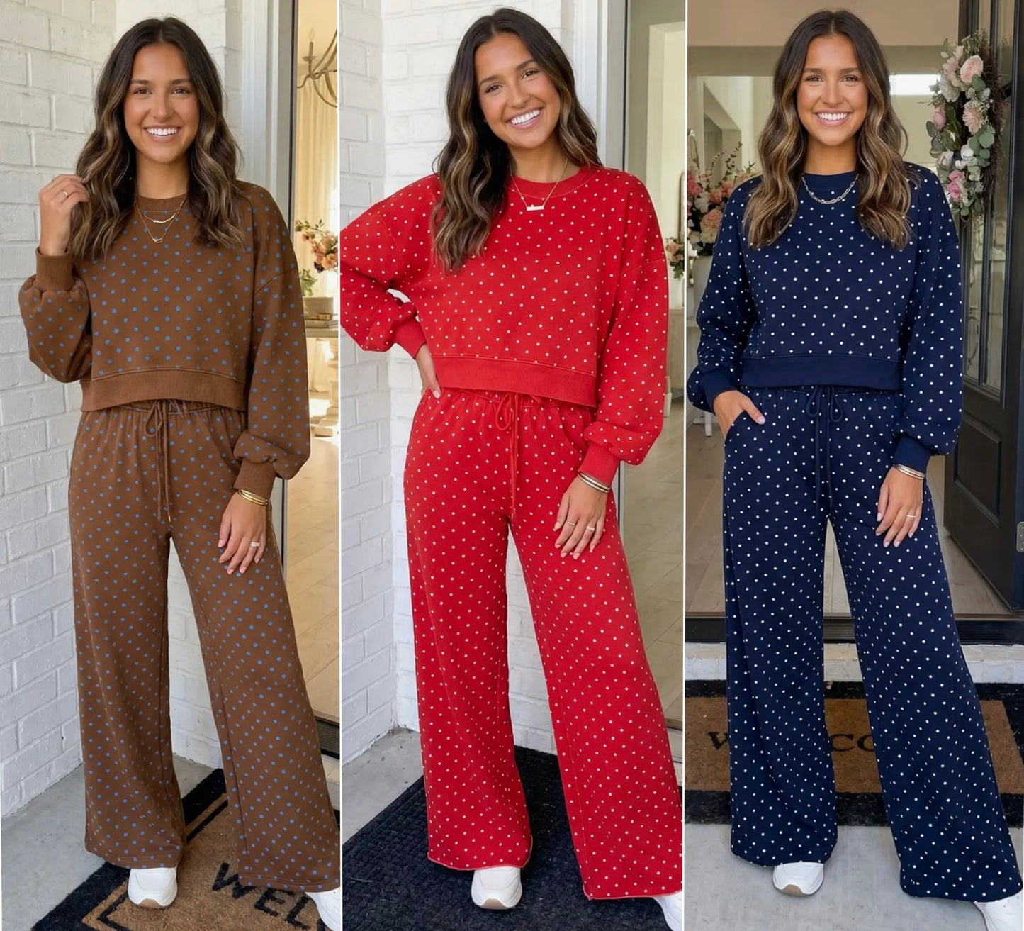 **MORE COLORS** Connect the Dots Wide Leg Lounge Set— PREORDER