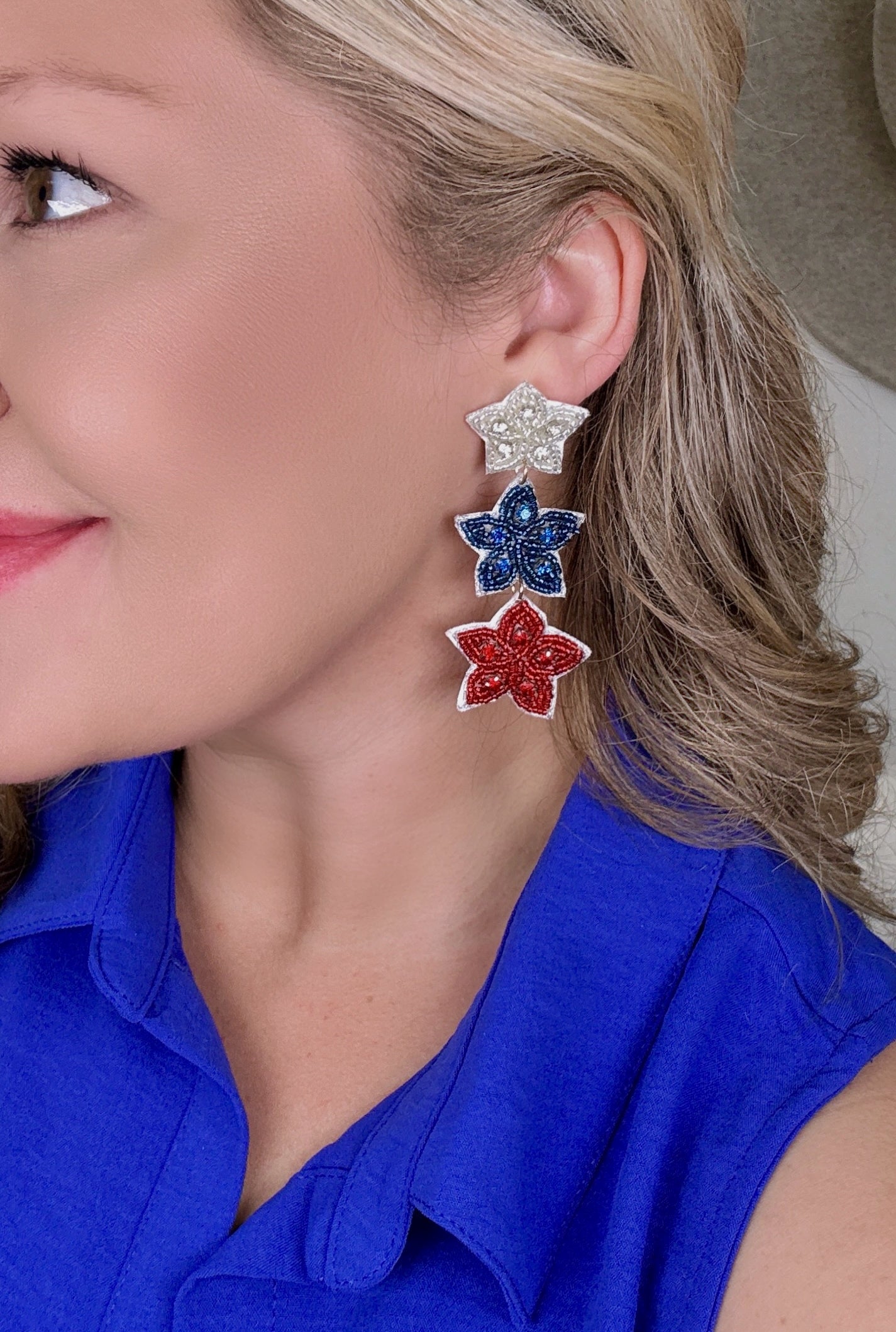Beaded Star Stack Earrings