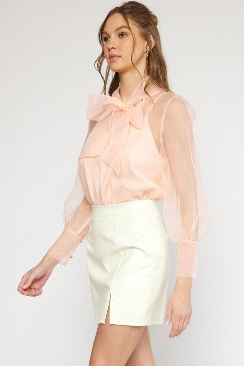 Lady Like That Organza Bow Bodysuit