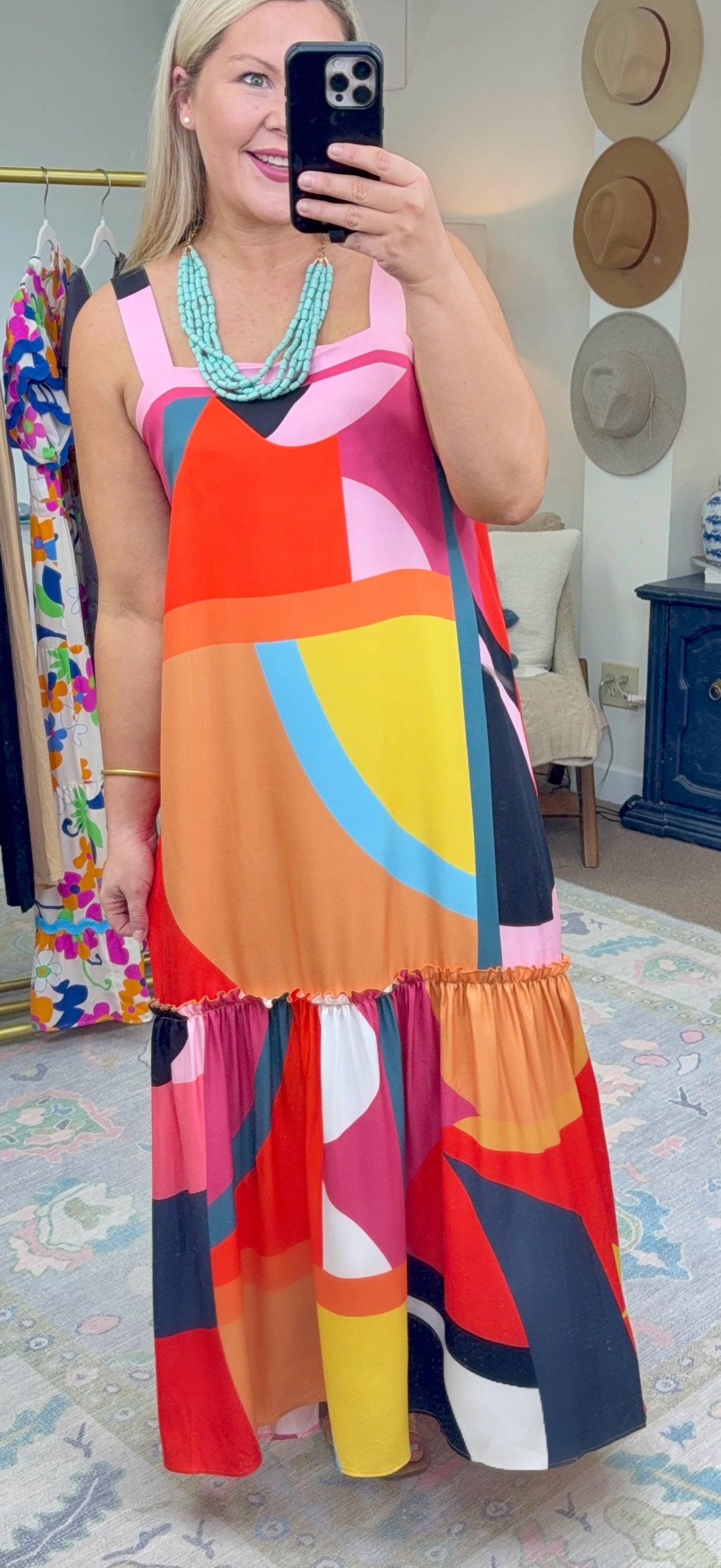 ✨RESTOCK✨ Made for Magic Color Block Ruffle Maxi Dress