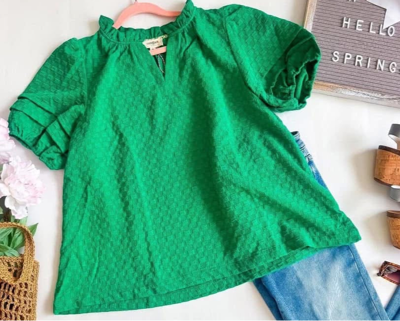 A Fresh Outlook Textured Blouse
