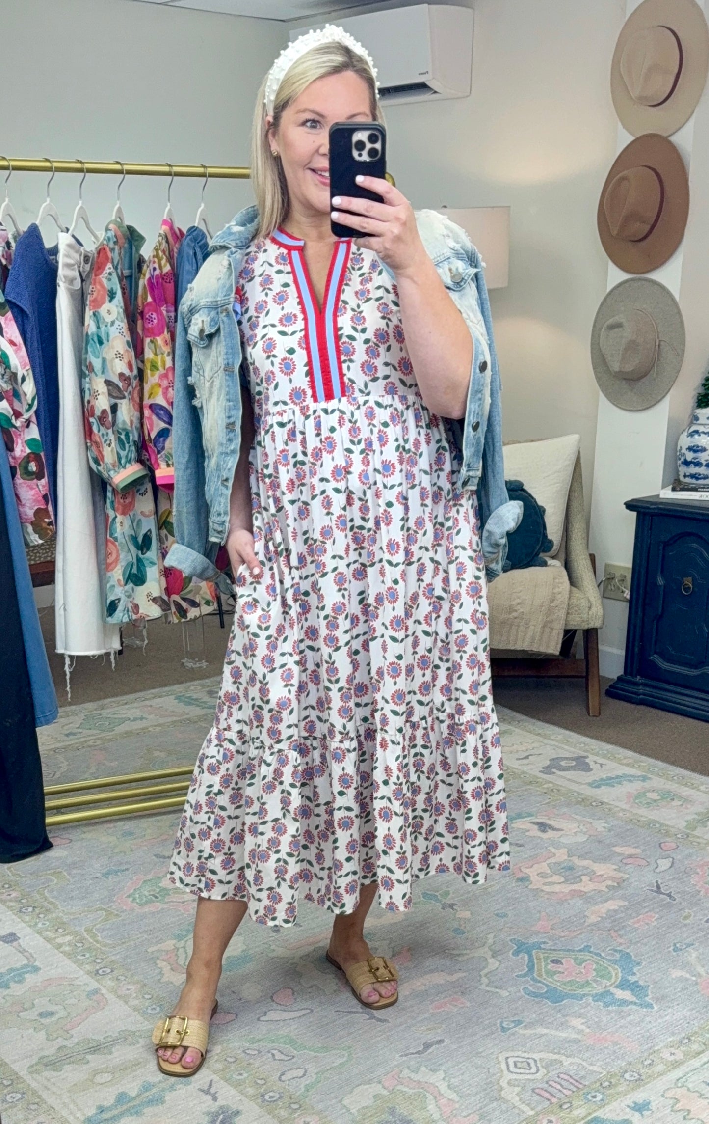 ✨RESTOCK✨ Simpler Times Printed Flutter Sleeve Midi Dress