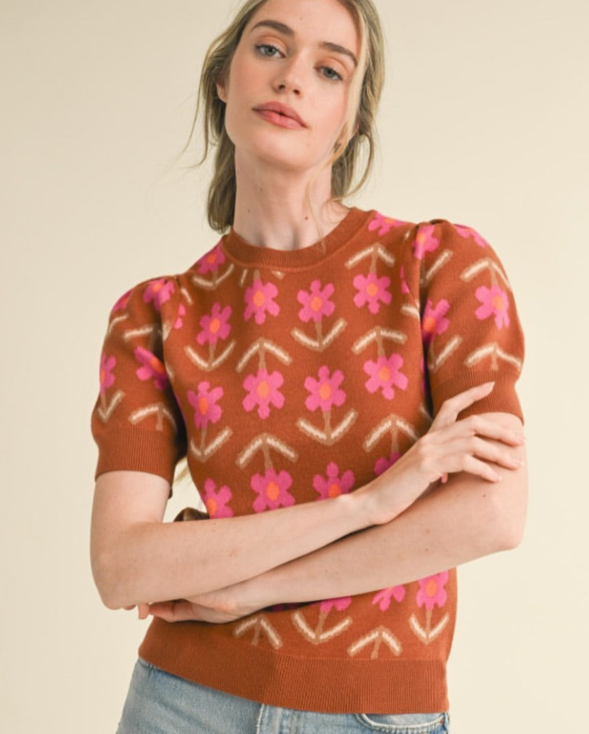 Happy Little Floral Knit Top