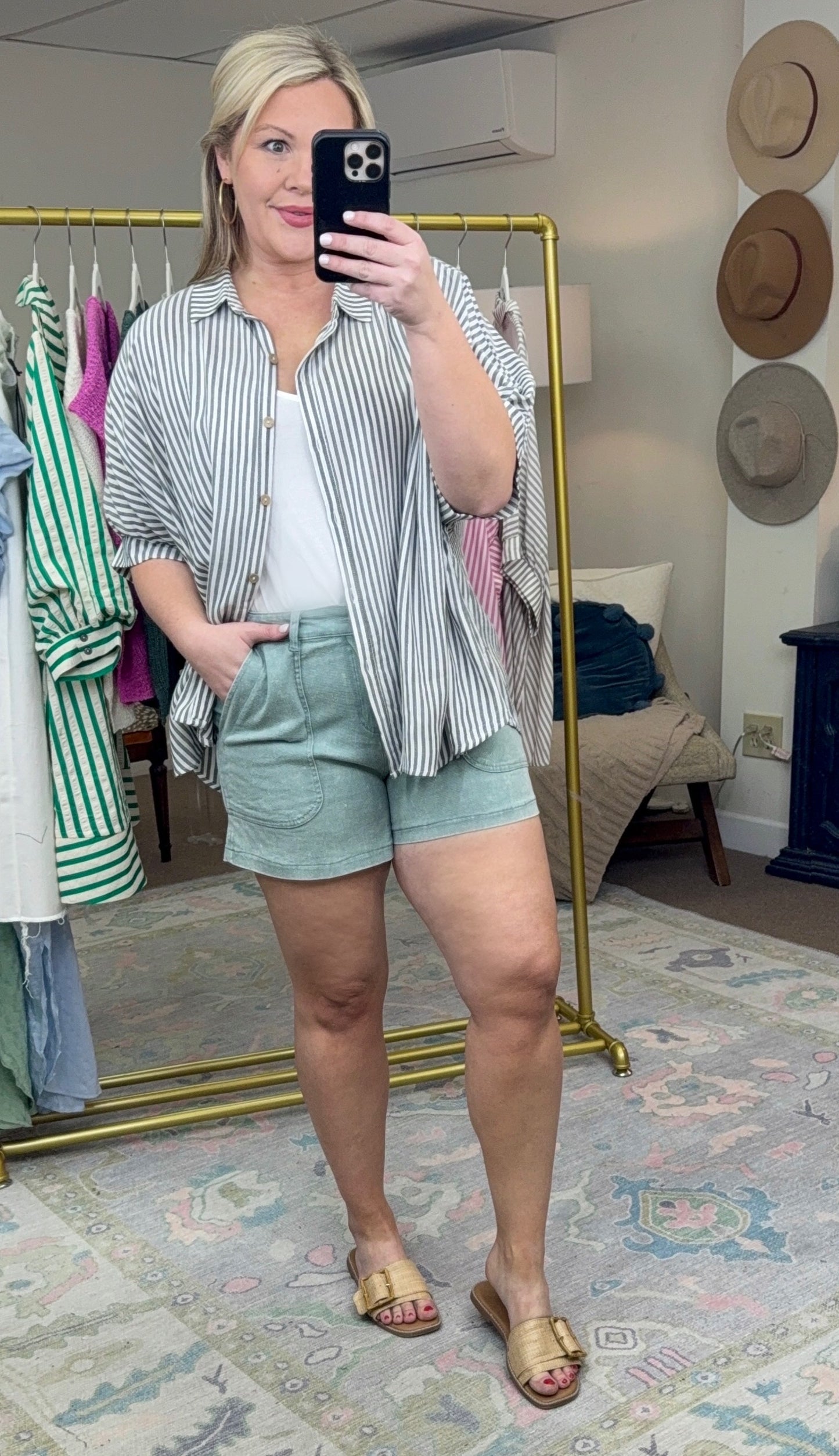Talk About Love Stripe Button Down Blouse
