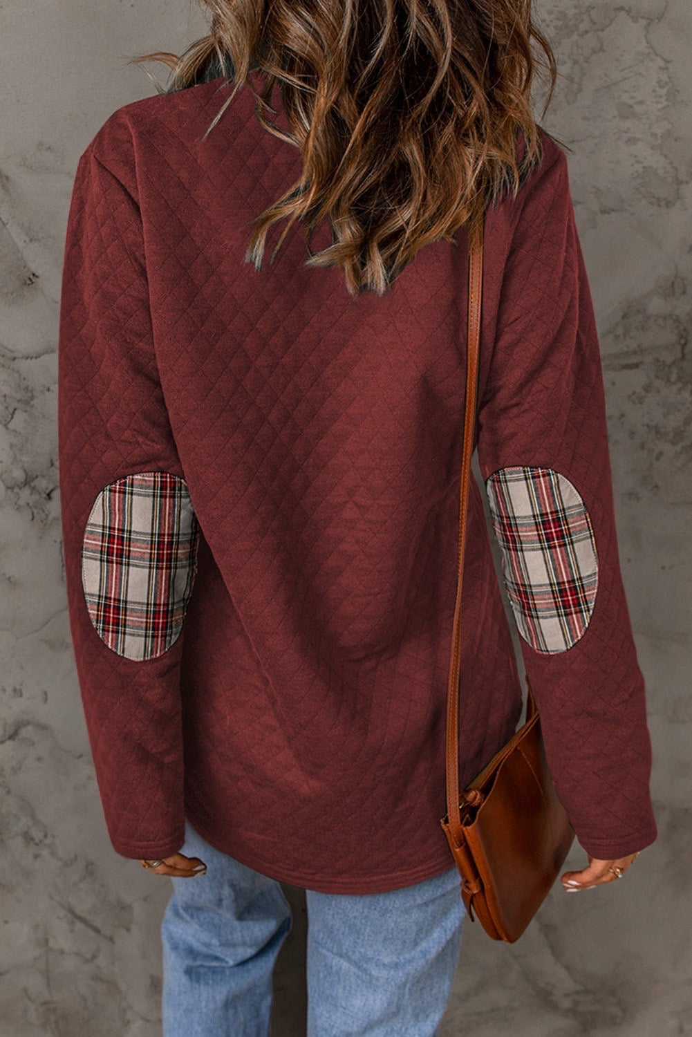 Quilted Tartan Elbow Patch Pullover