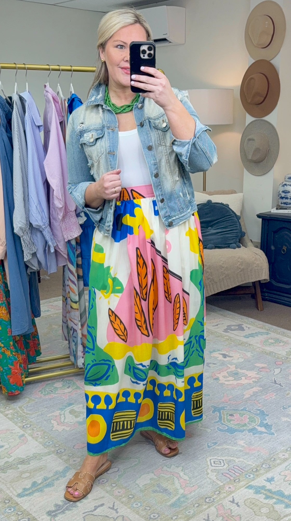Hot Tropic Abstract Print Skirt
