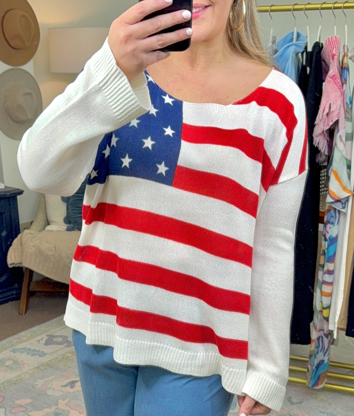 Star Spangled Light Knit Top
