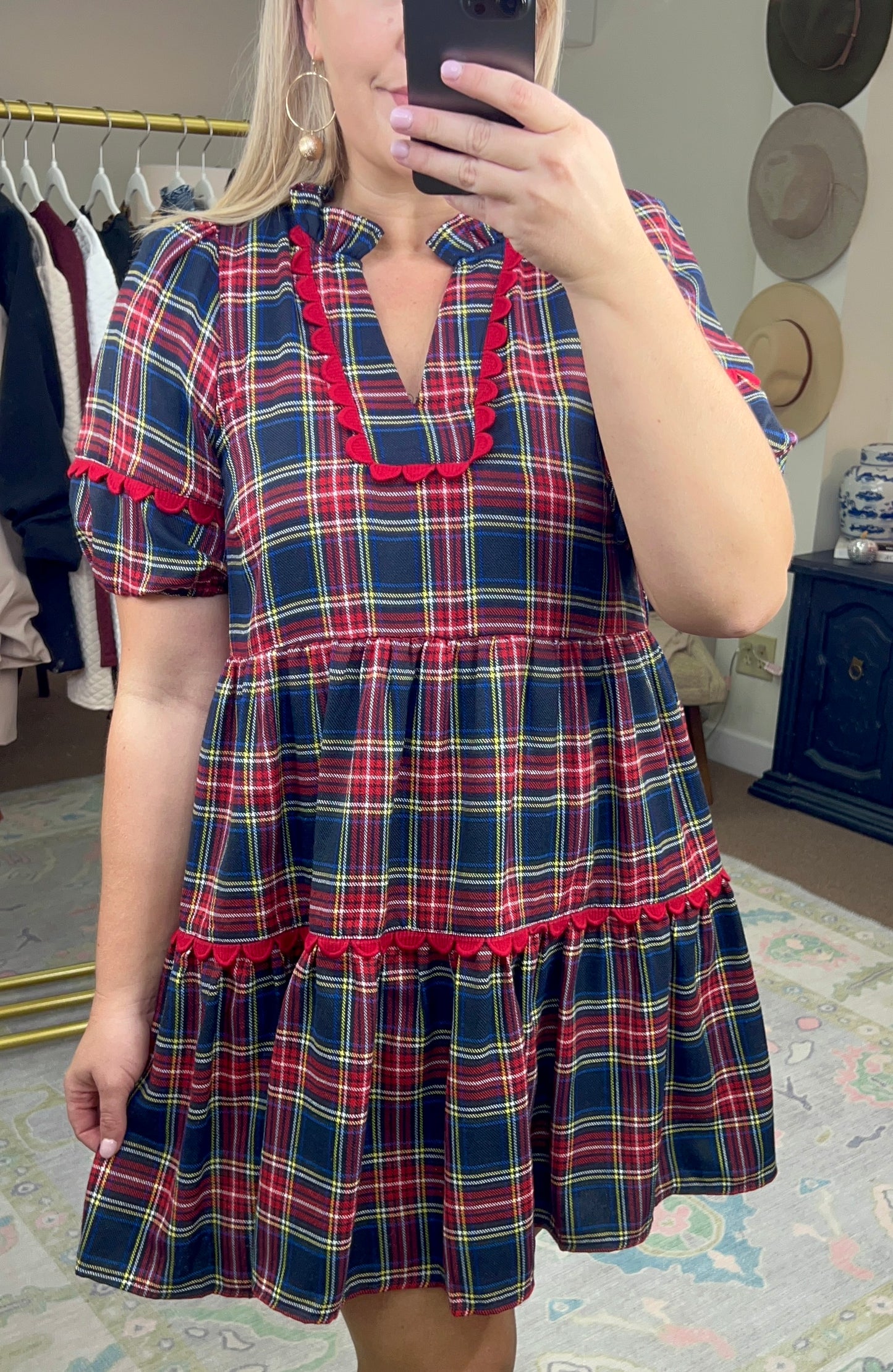 **MORE COLORS** The Sweetest Season Tartan Ric-Rac Dress