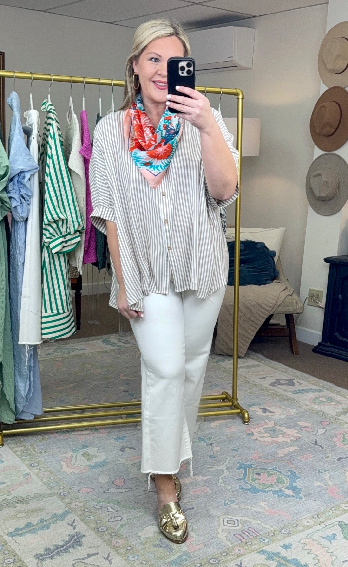 Talk About Love Stripe Button Down Blouse