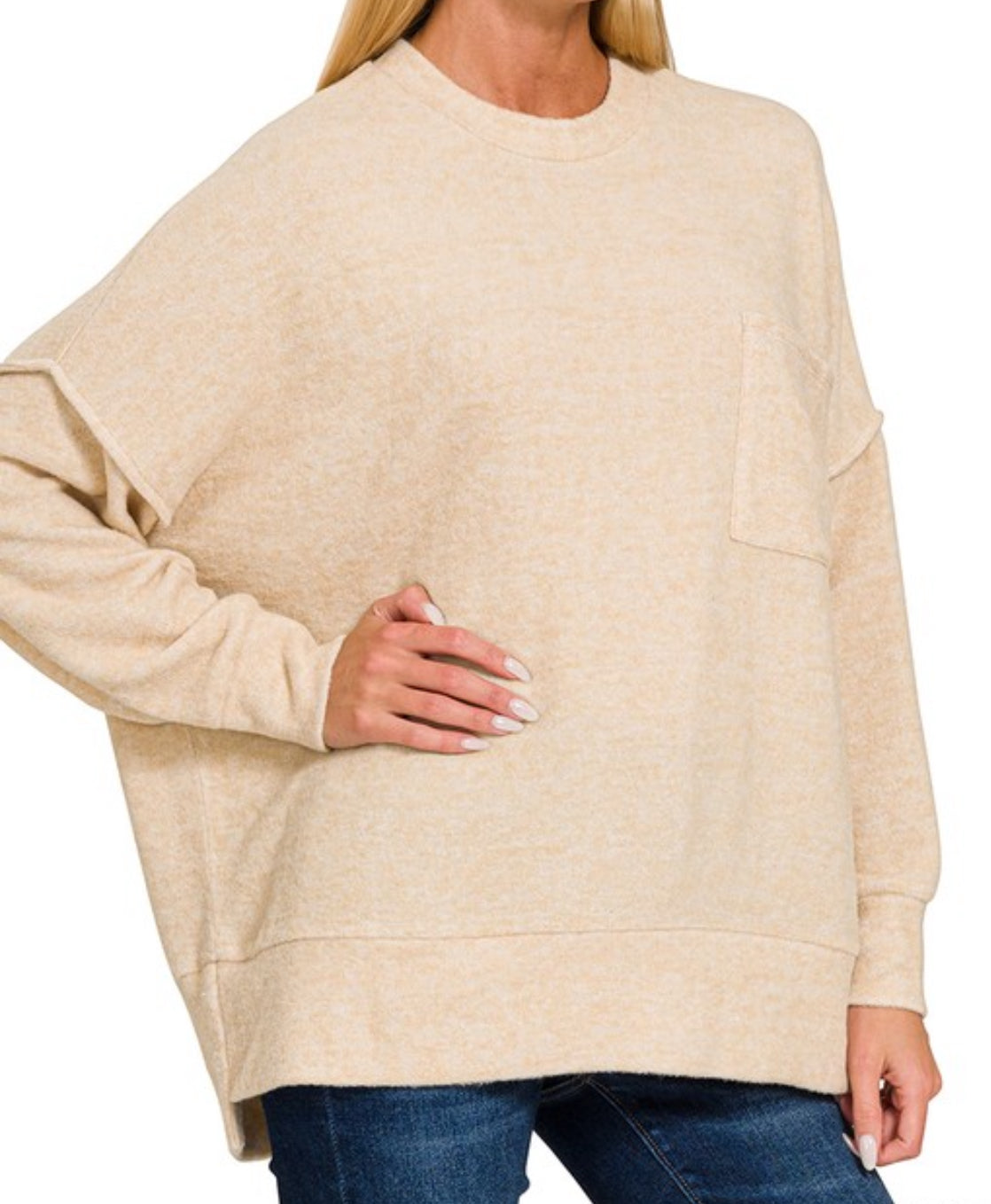 Snuggle Sess Brushed Knit Tunic Top