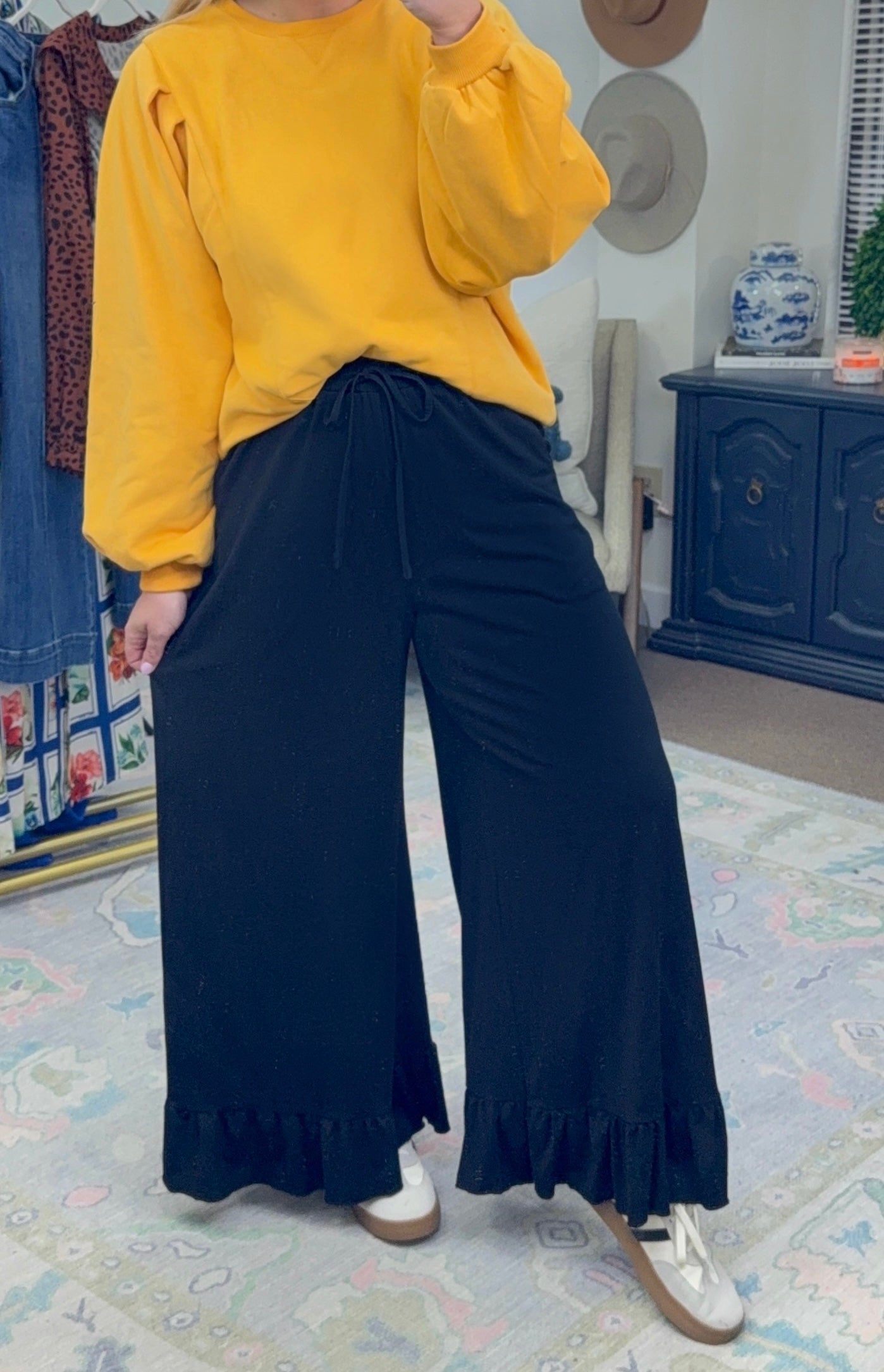Down Time Ruffle Hem Pants