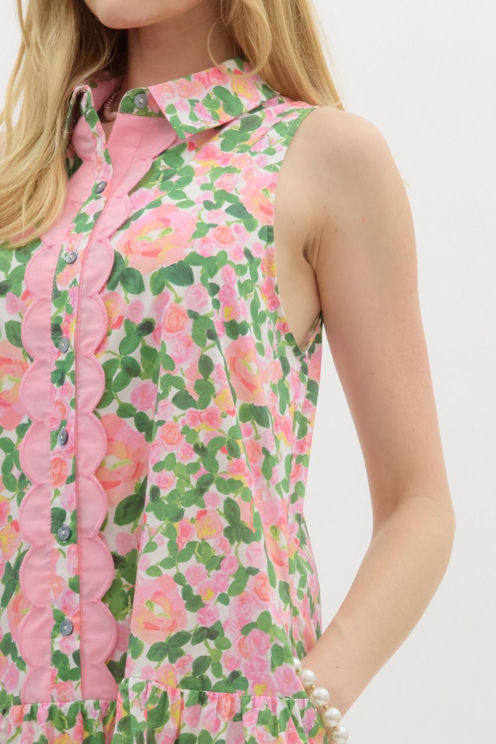 **MORE COLORS** Mod About You Watercolor Printed Scallop Dress