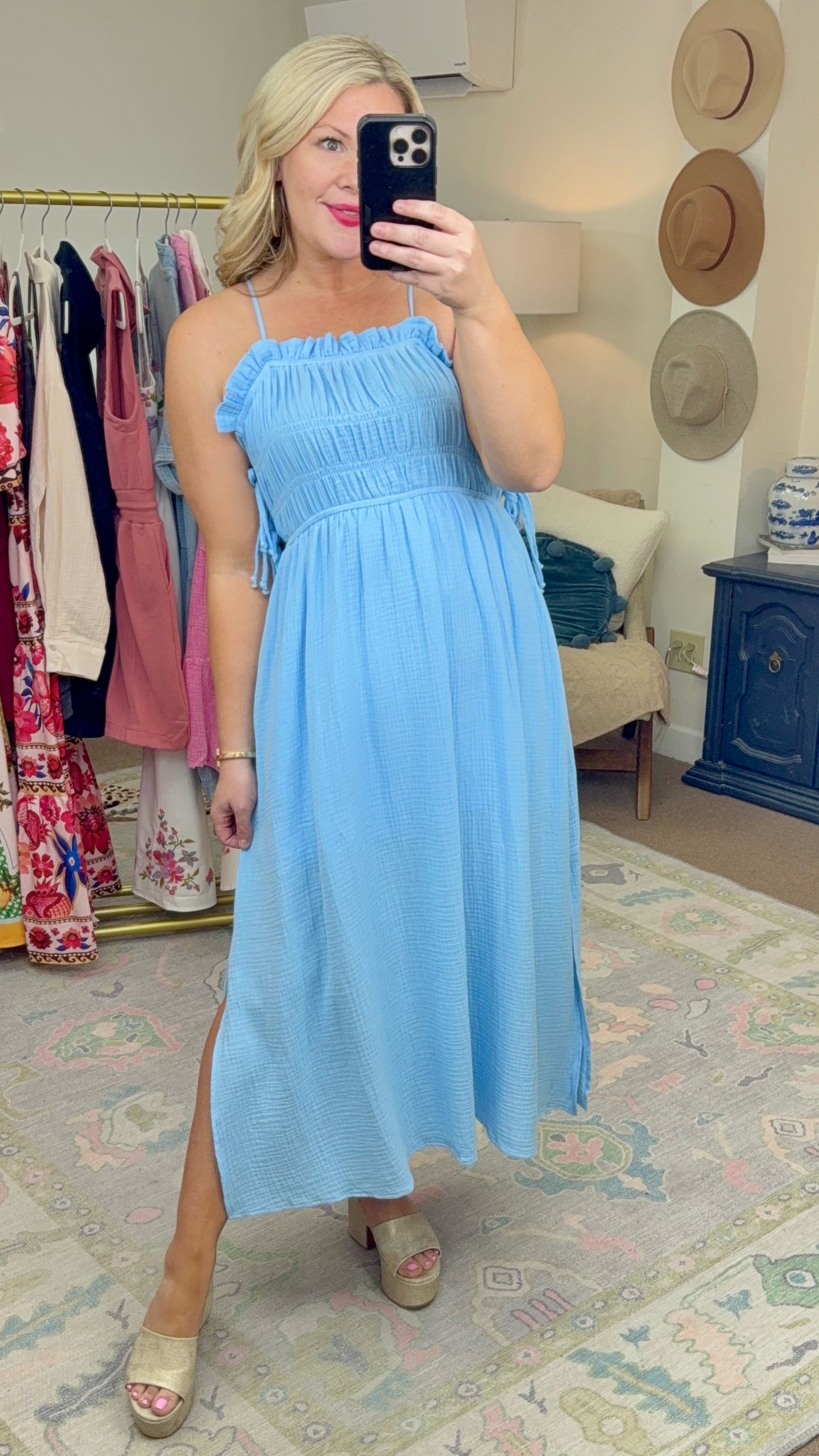 Meet Me in Santorini Azure Maxi Dress