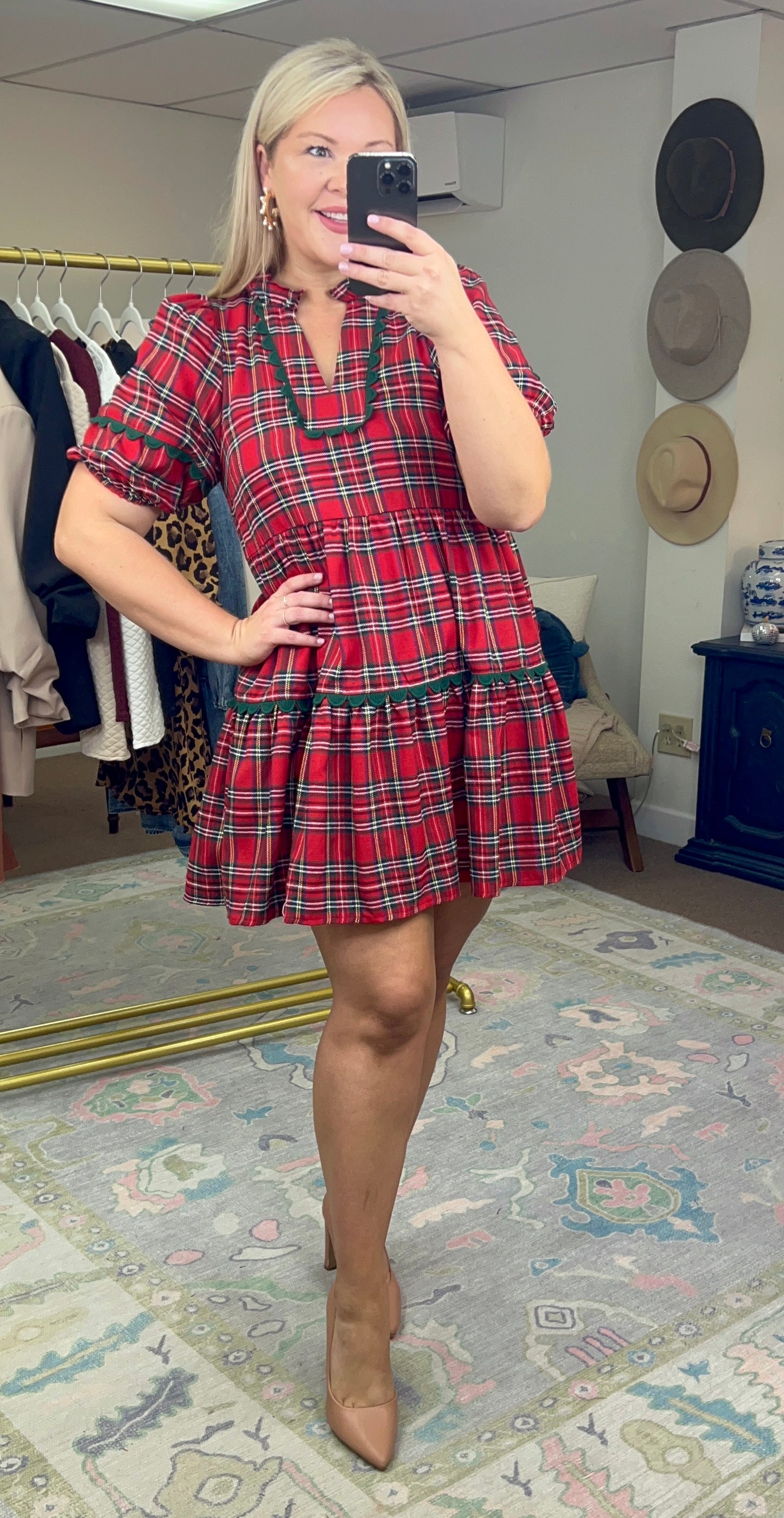 **MORE COLORS** The Sweetest Season Tartan Ric-Rac Dress